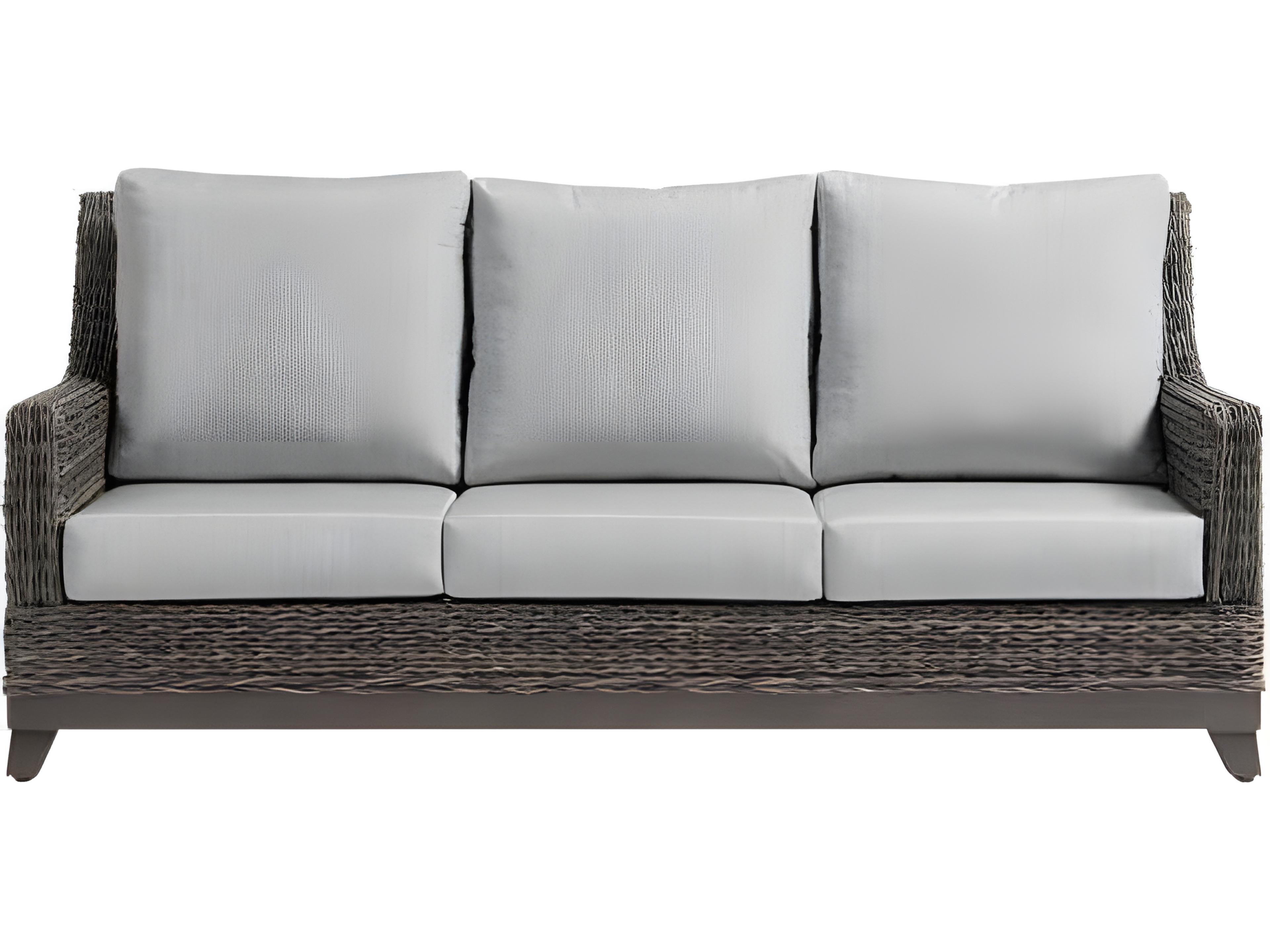 Ratana Boston Silver Ash Grey Aluminum Cushion Sofa
