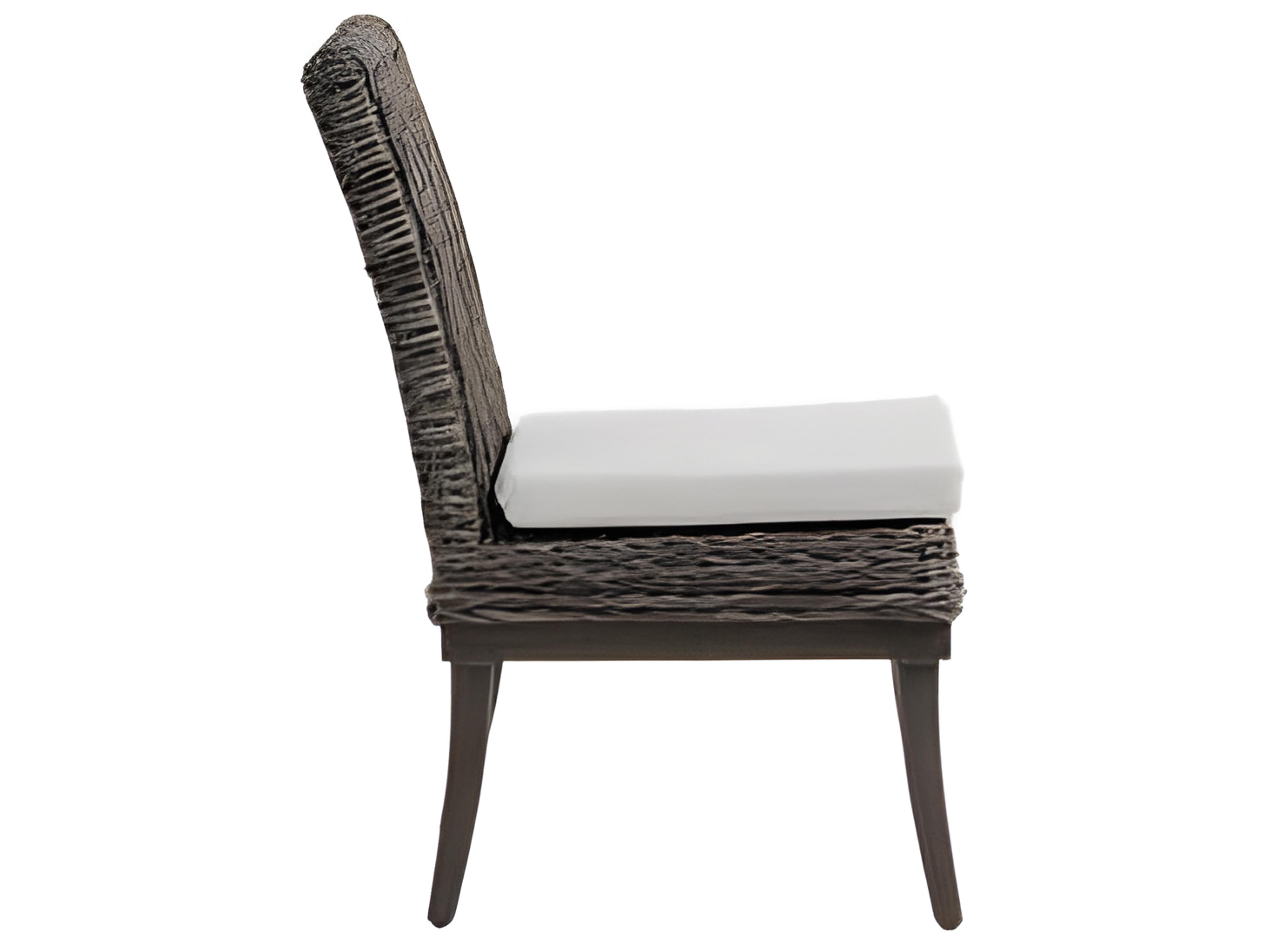 Ratana Boston Silver Ash Grey Aluminum Cushion Dining Chair