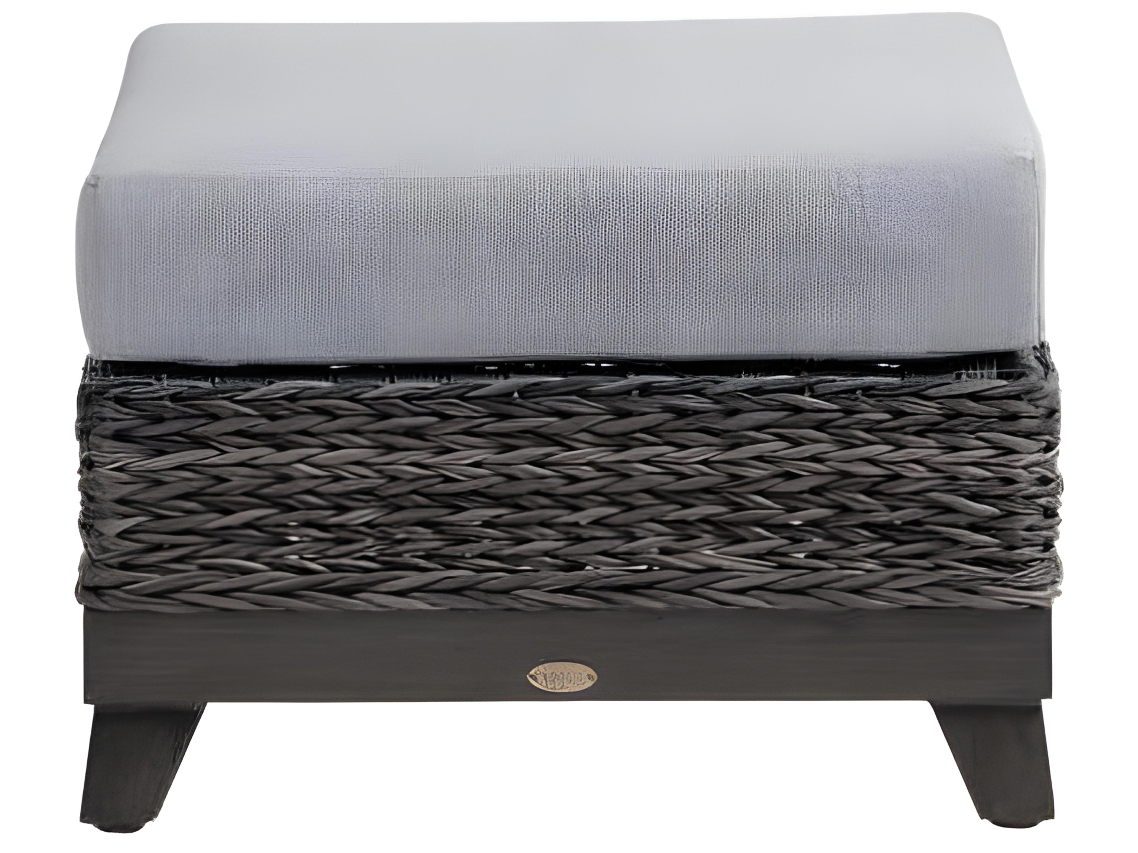 Ratana Boston Silver Ash Grey Aluminum Cushion Ottoman