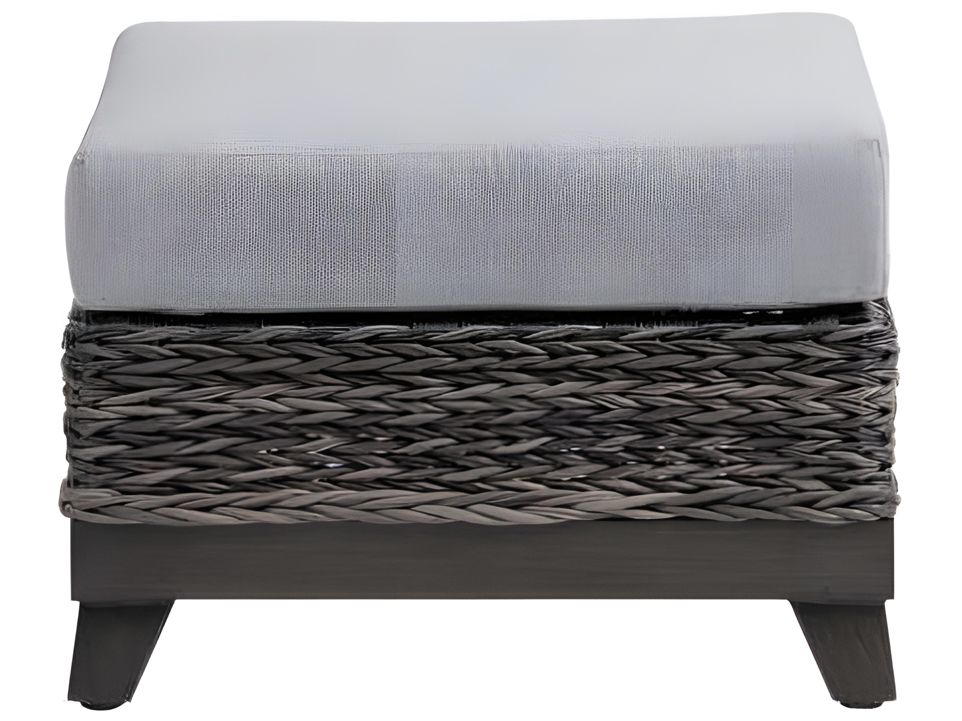 Ratana Boston Silver Ash Grey Aluminum Cushion Ottoman