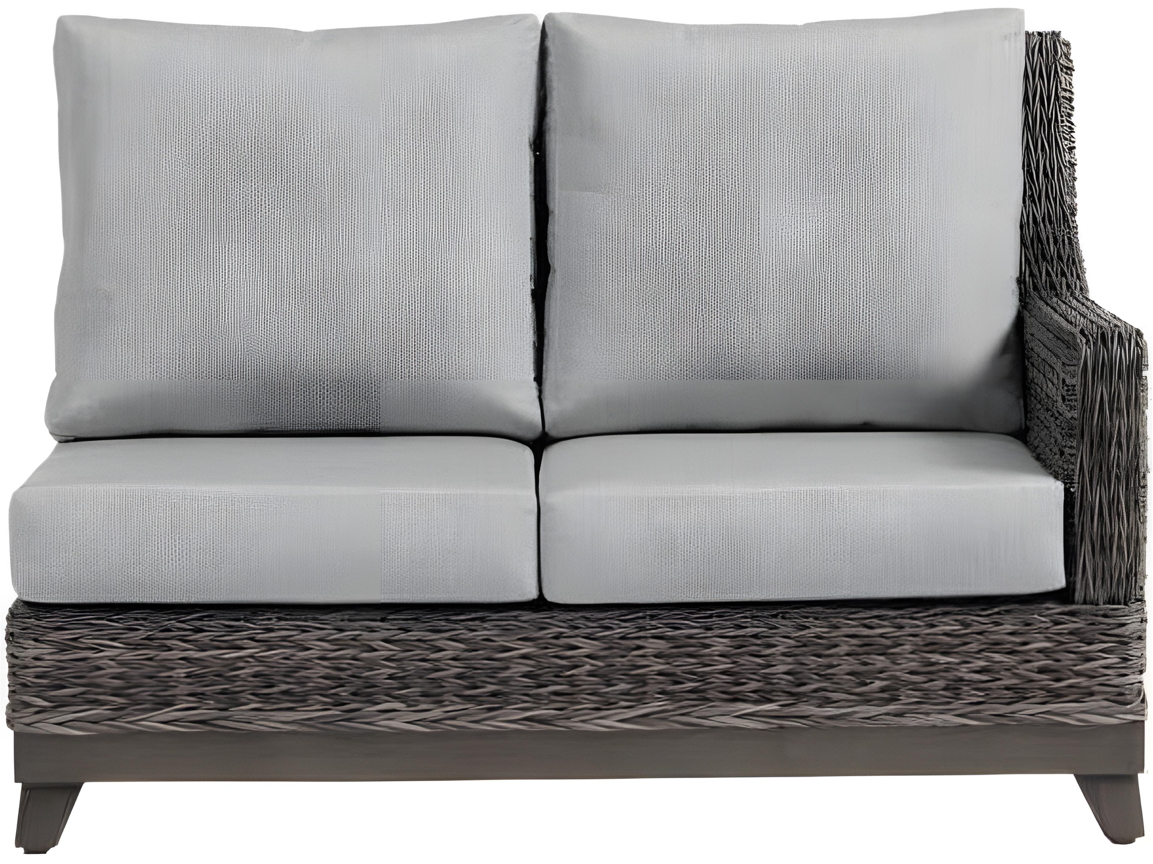 Ratana Boston Silver Ash Grey Aluminum Cushion Loveseat