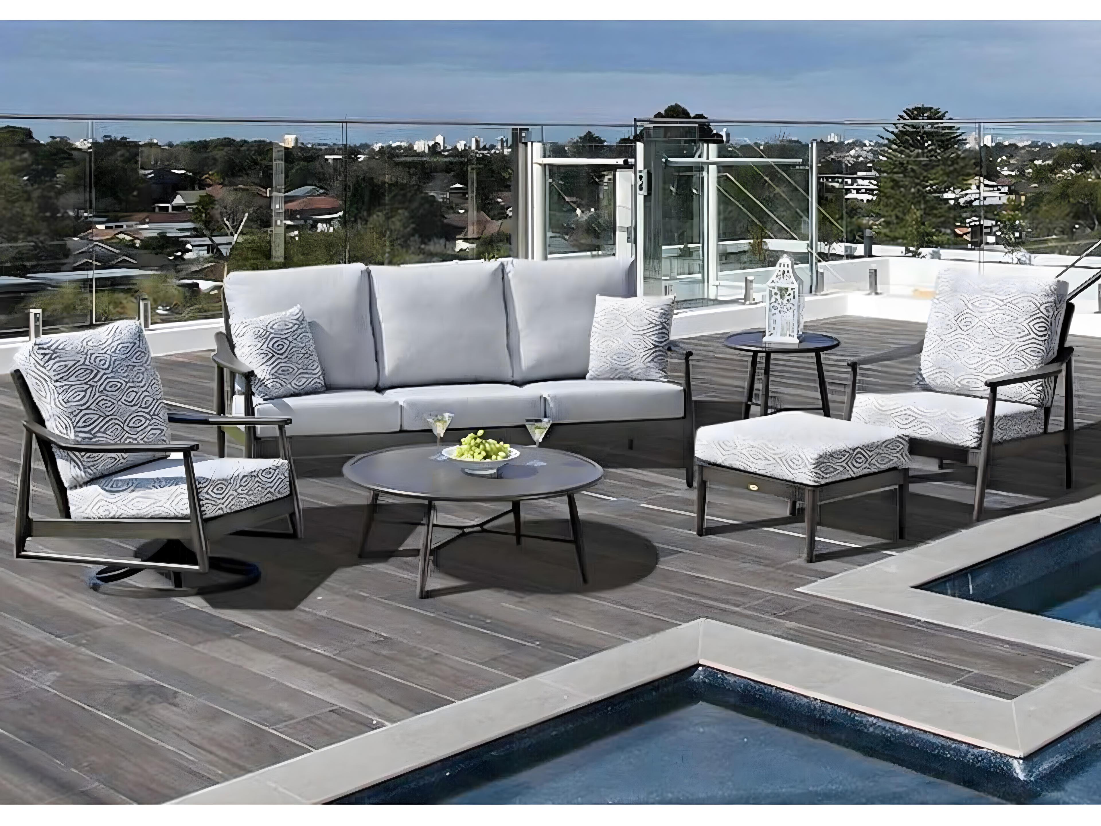 Ratana Bolano Silver Ash Grey Aluminum Cushion Lounge Chair