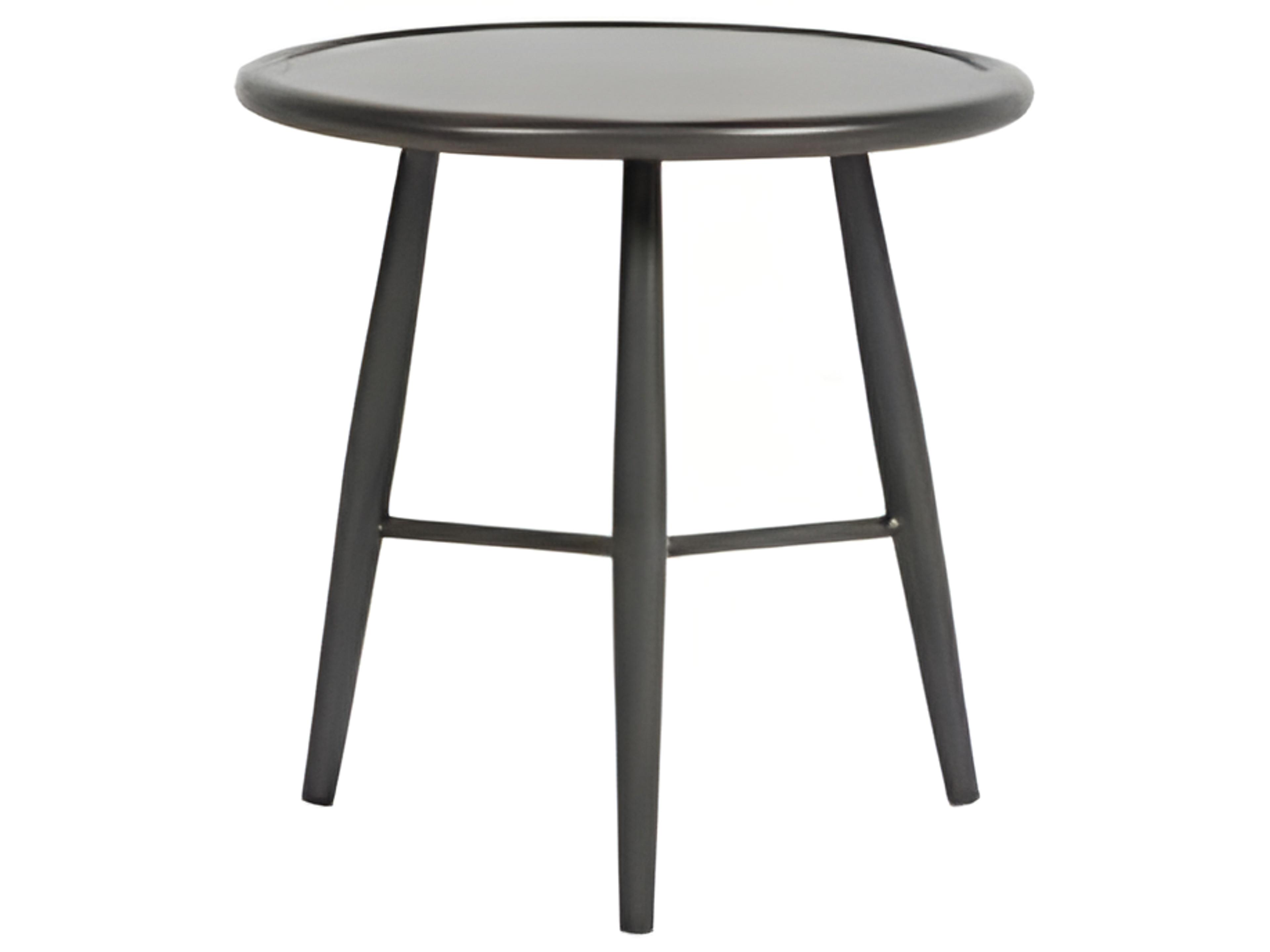 Bolano Silver Ash Grey Aluminum Round End Table