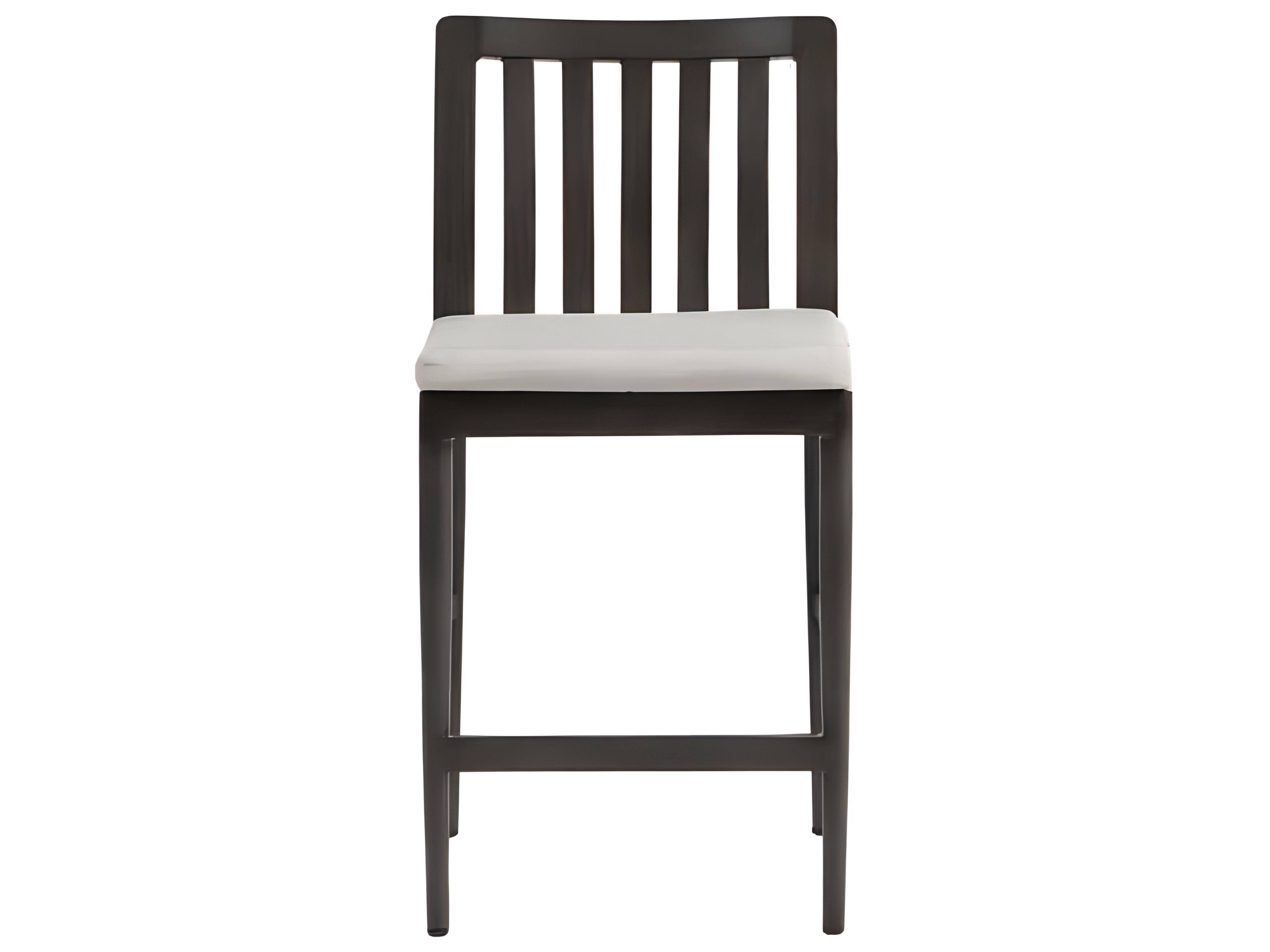 Ratana Bolano Silver Ash Grey Aluminum Cushion Counter Stool