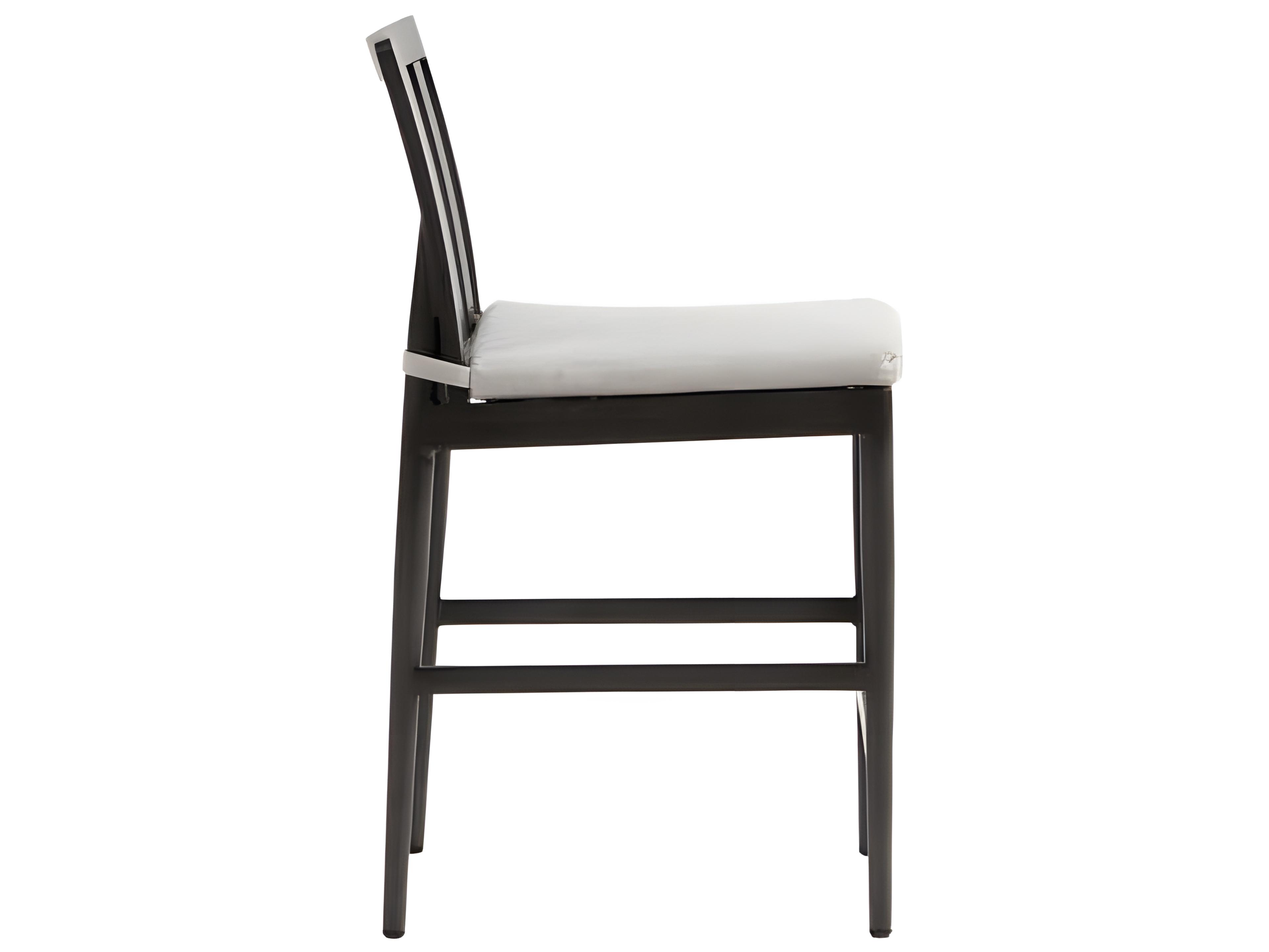 Ratana Bolano Silver Ash Grey Aluminum Cushion Counter Stool