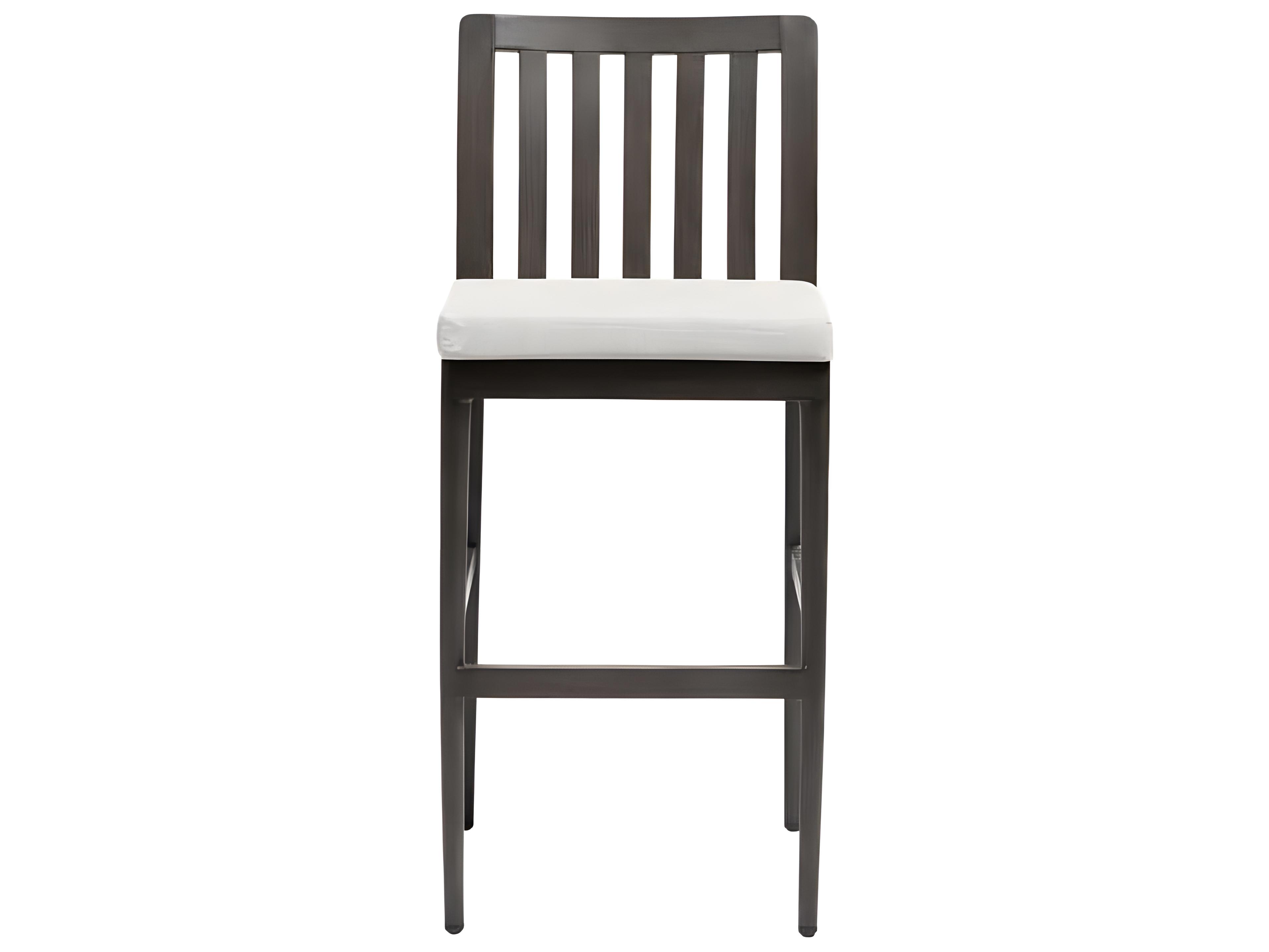 Ratana Bolano Silver Ash Grey Aluminum Cushion Bar Stool