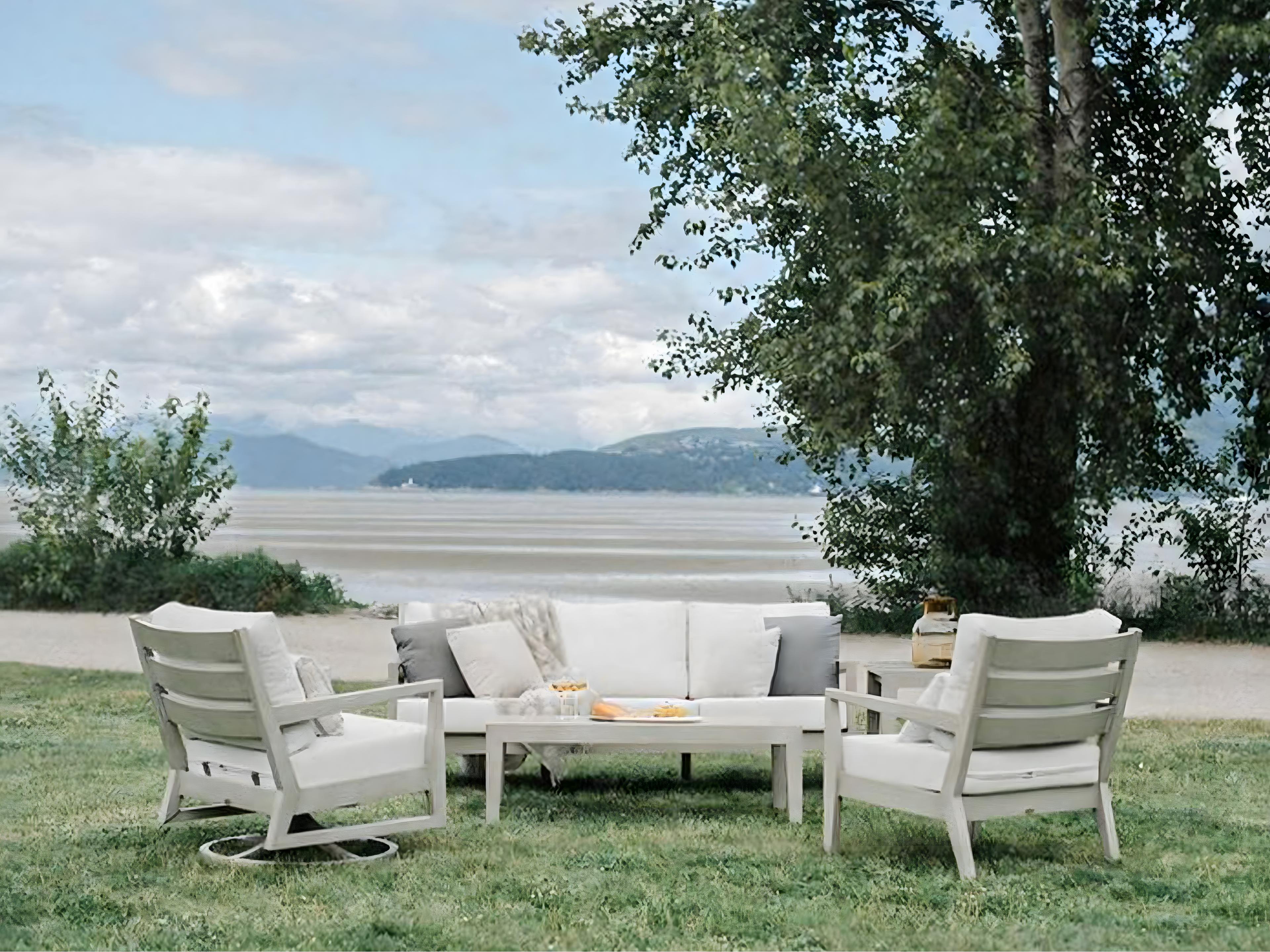 Ratana Lucia Silver Pearl Aluminum Cushion Lounge Chair