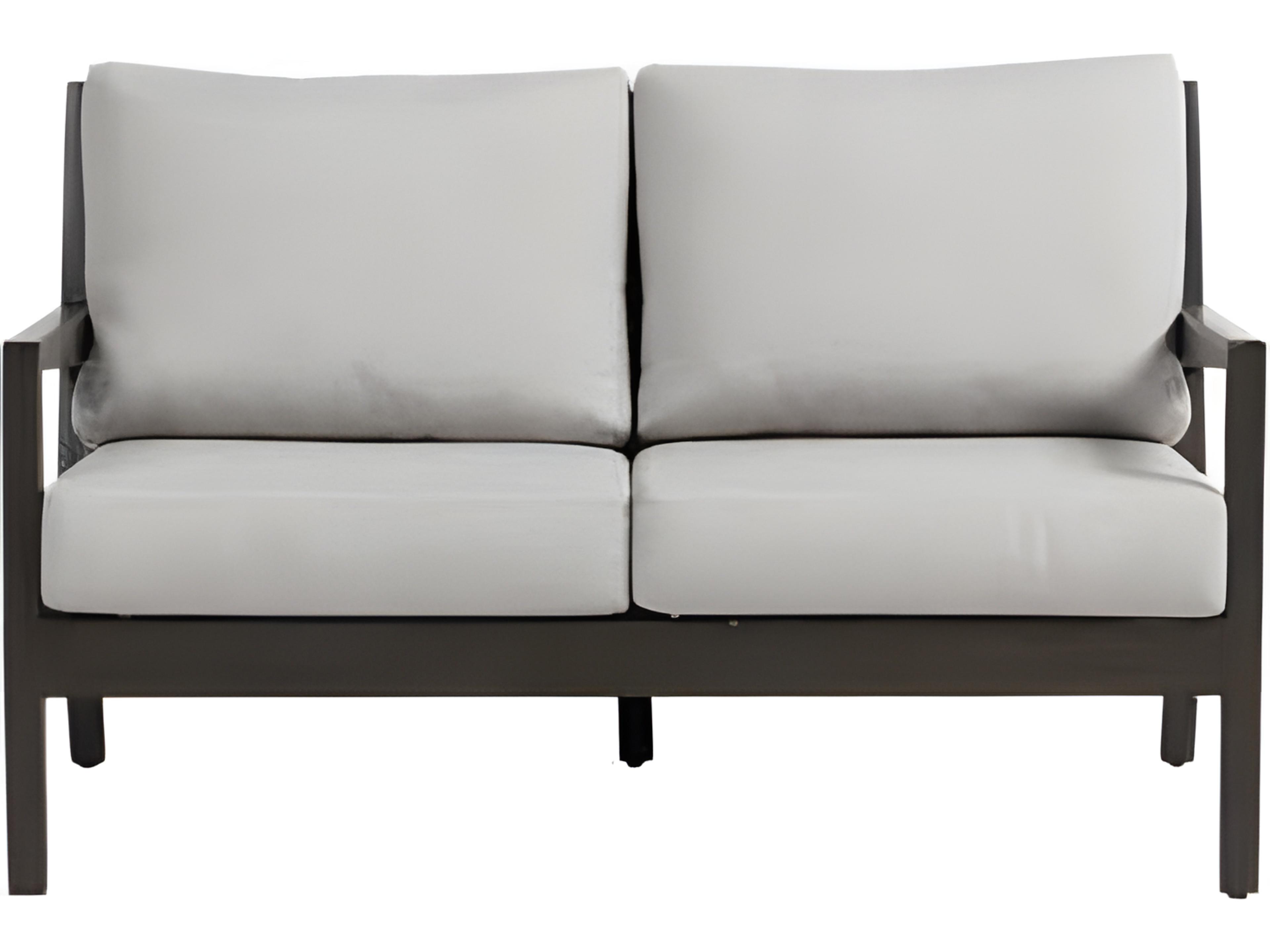 Ratana Lucia Silver Ash Grey Aluminum Cushion Loveseat