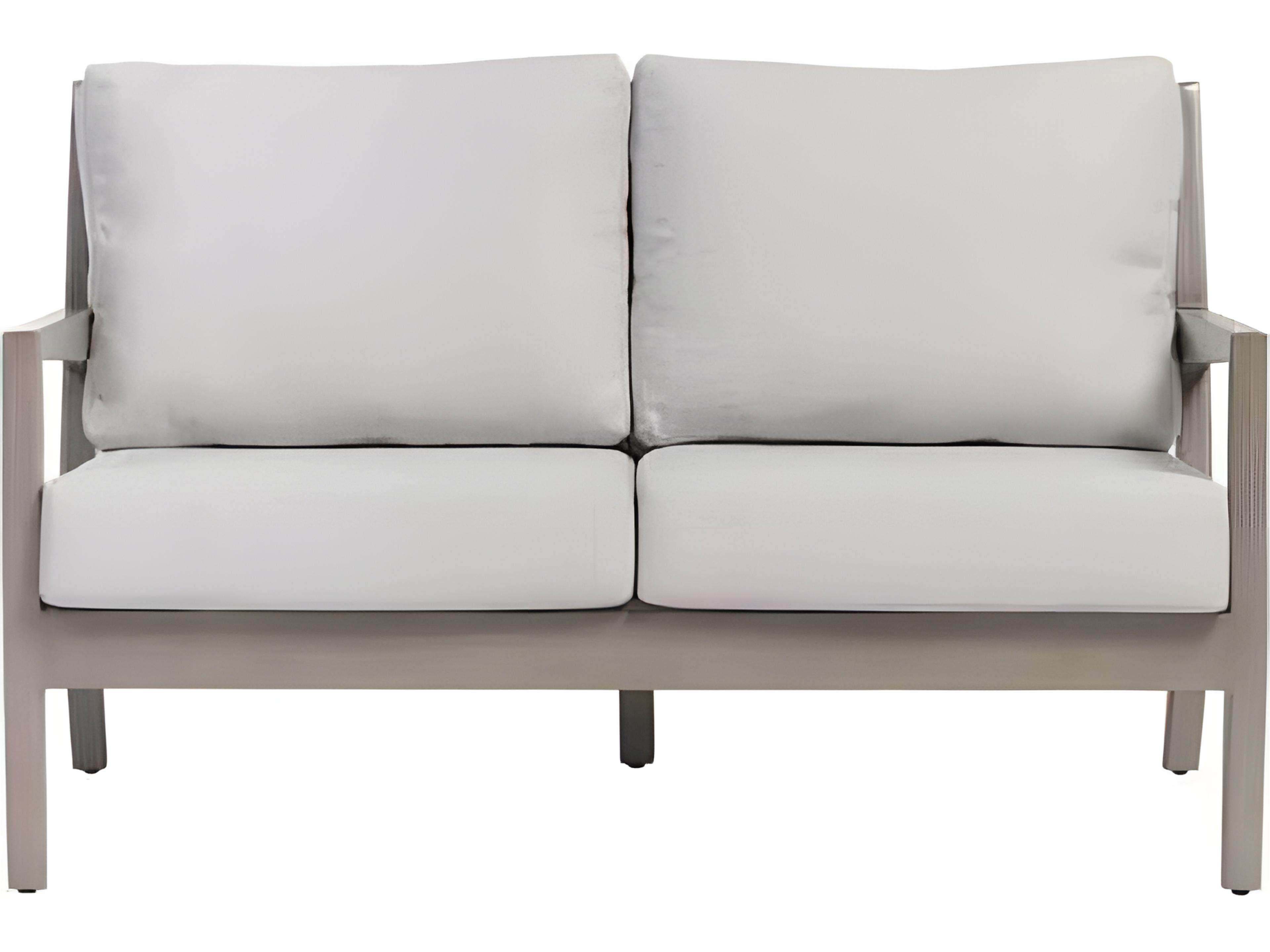 Ratana Lucia Silver Pearl Aluminum Cushion Loveseat