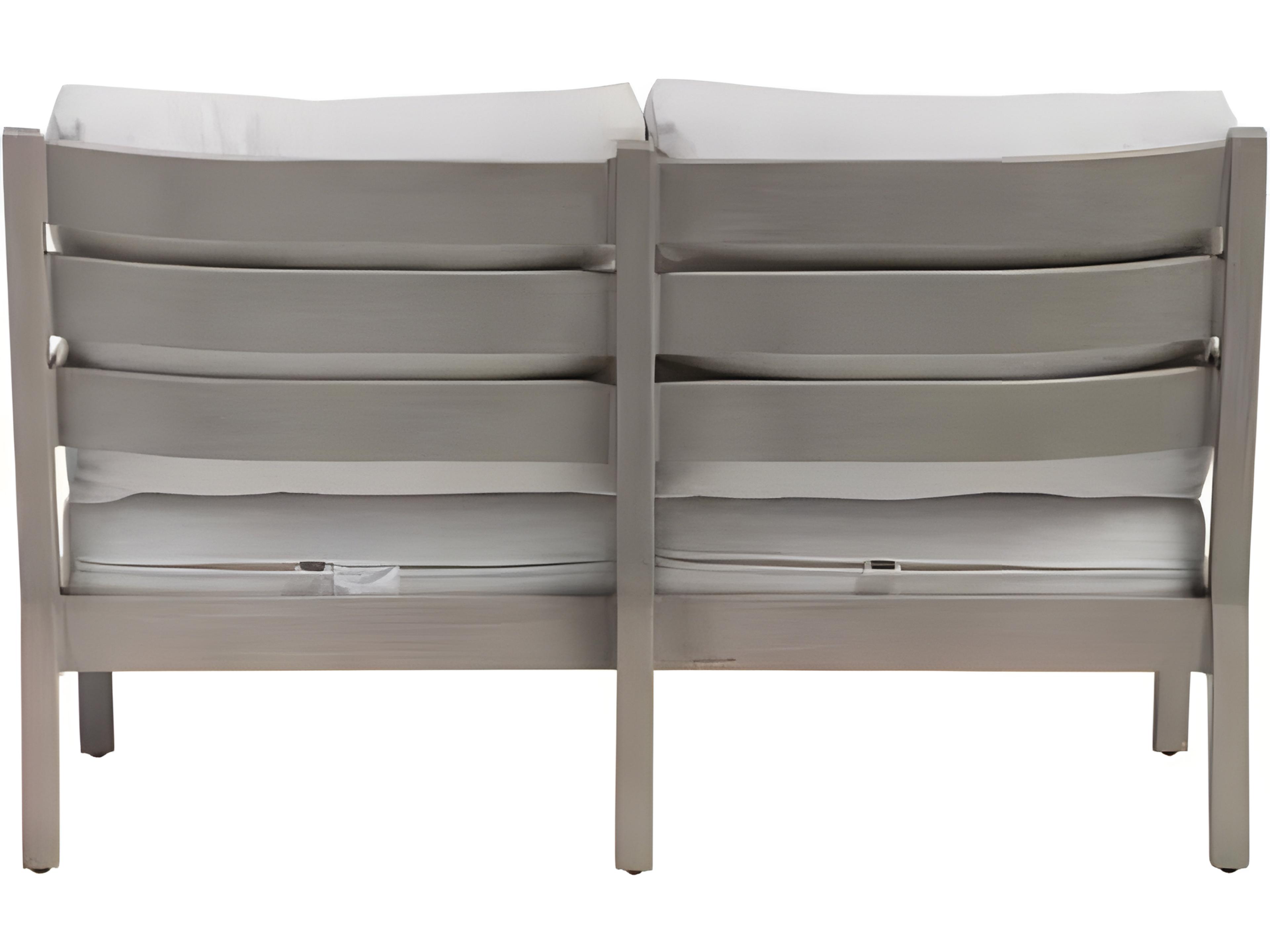 Ratana Lucia Silver Pearl Aluminum Cushion Loveseat