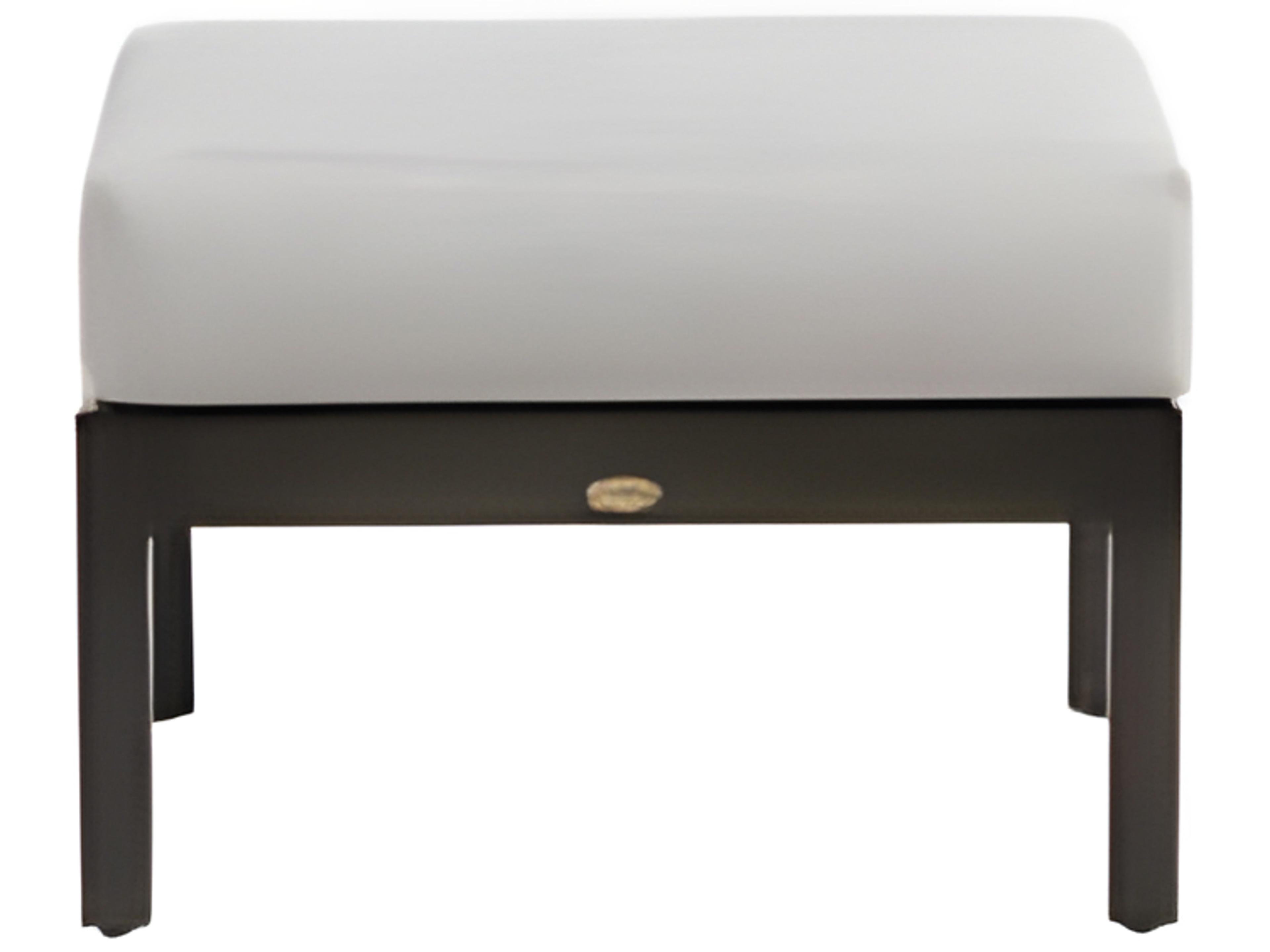 Ratana Lucia Silver Ash Grey Aluminum Cushion Ottoman