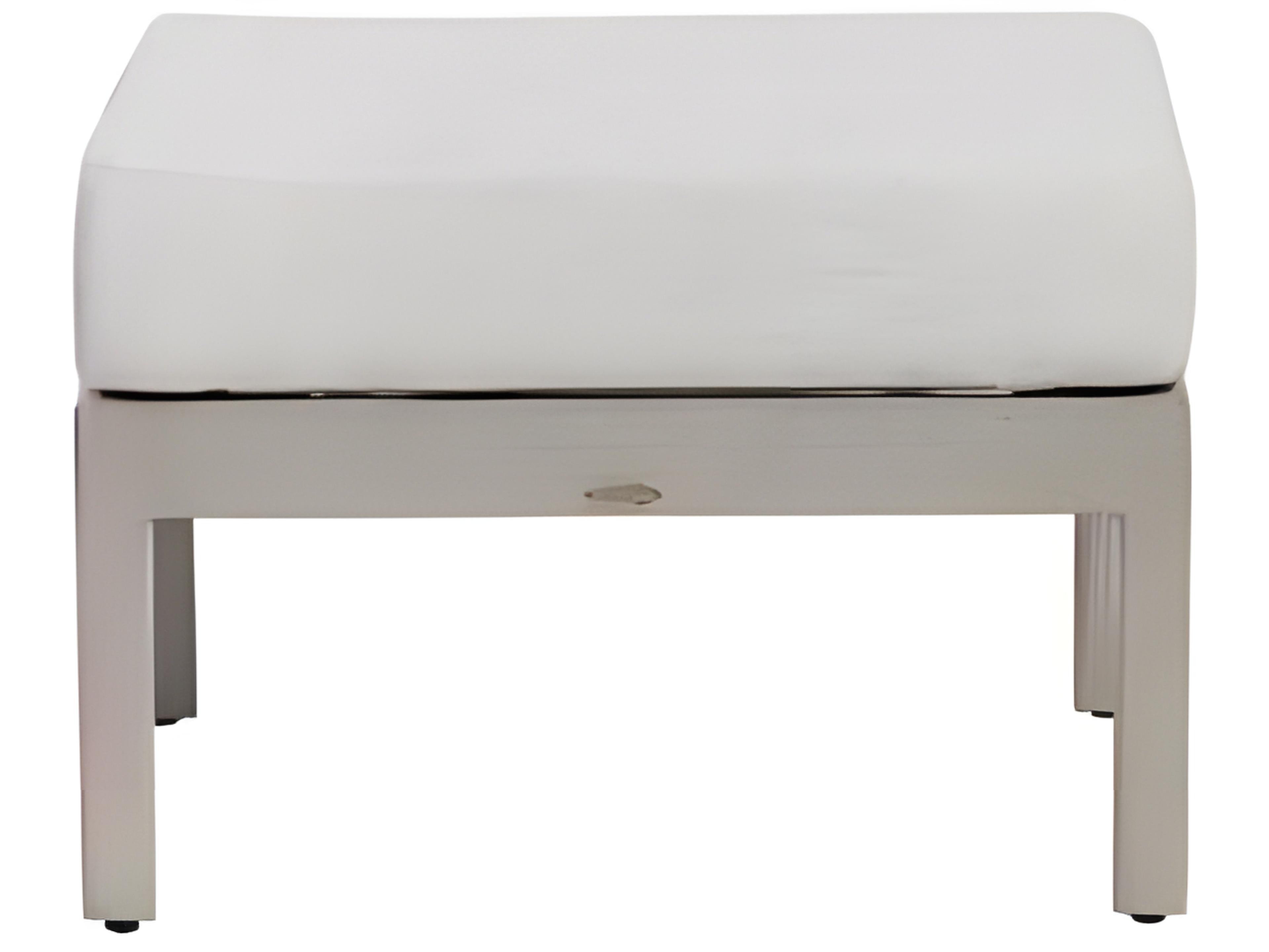 Ratana Lucia Silver Pearl Aluminum Cushion Ottoman