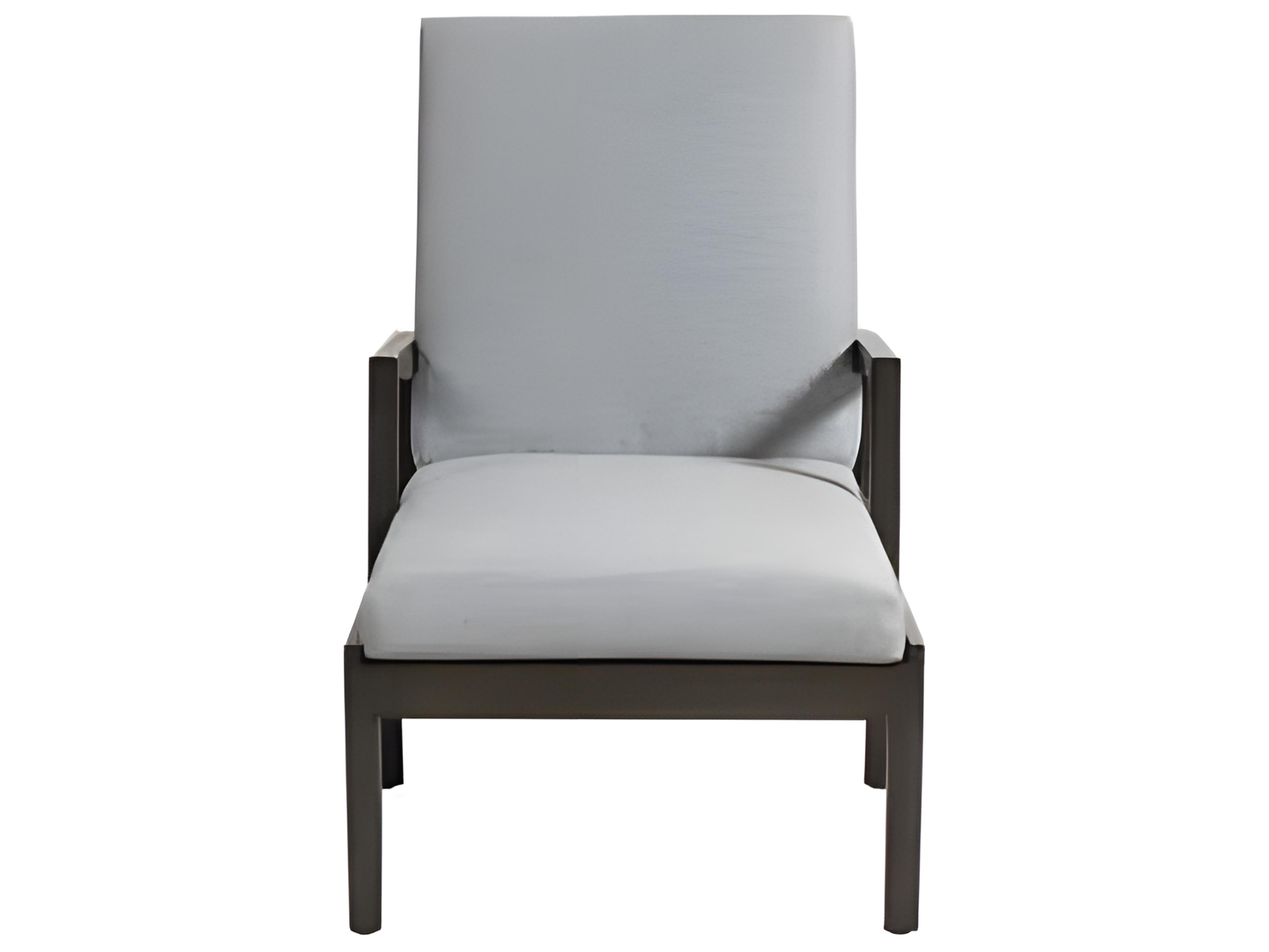 Ratana Lucia Silver Ash Grey Aluminum Cushion Chaise Lounge