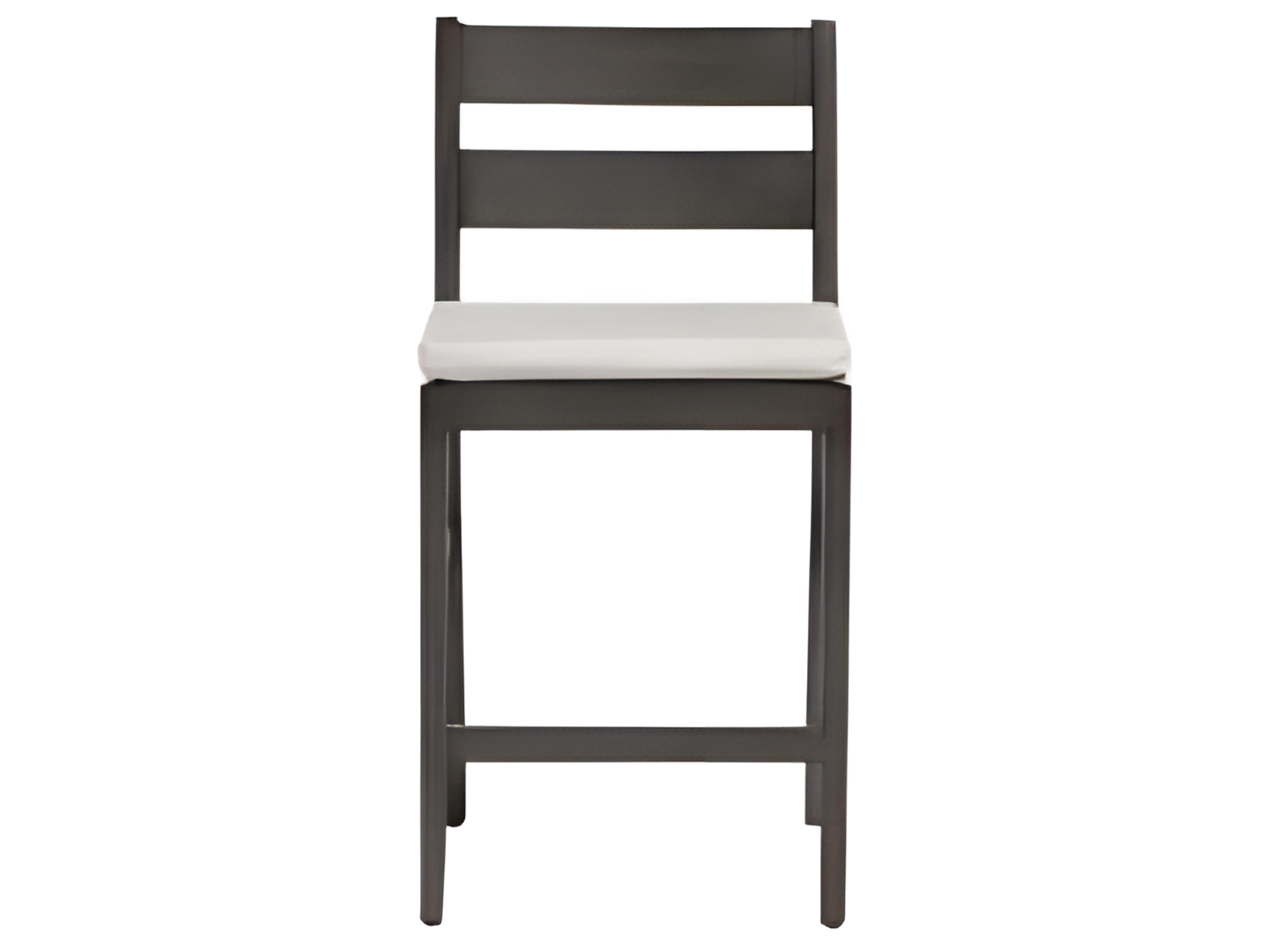 Ratana Lucia Silver Ash Grey Aluminum Cushion Counter Stool