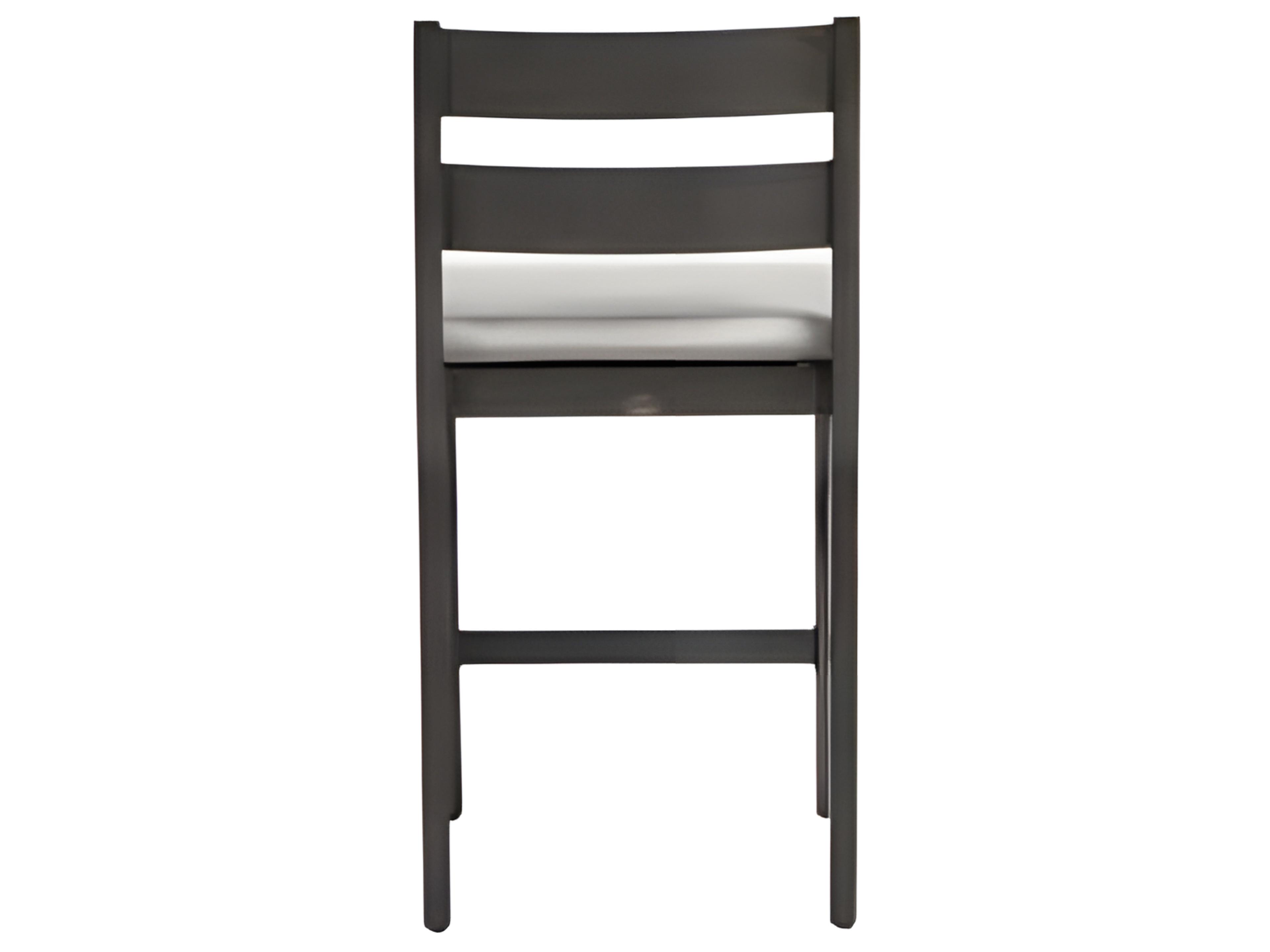 Ratana Lucia Silver Ash Grey Aluminum Cushion Counter Stool