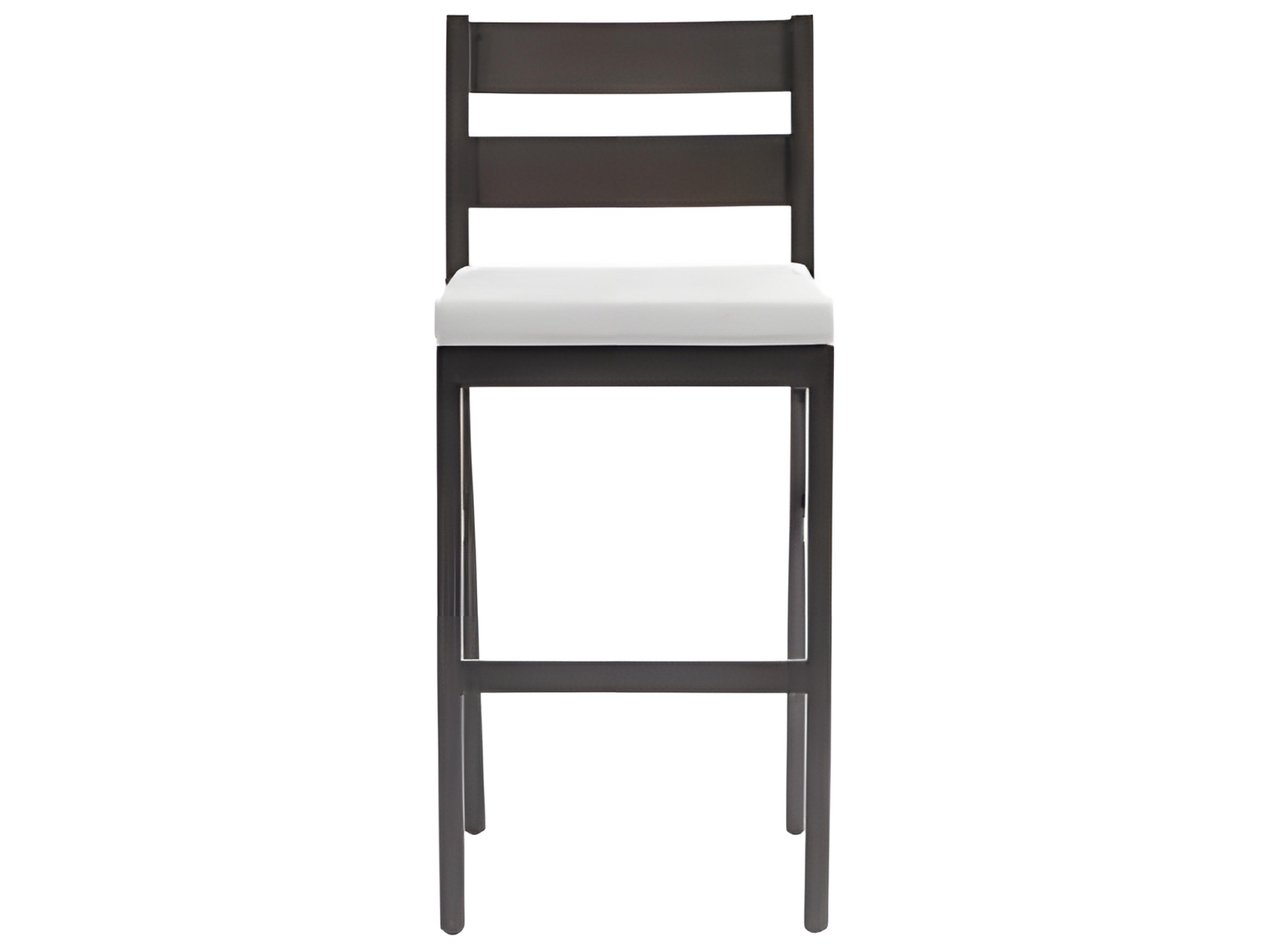 Ratana Lucia Silver Ash Grey Aluminum Cushion Bar Stool