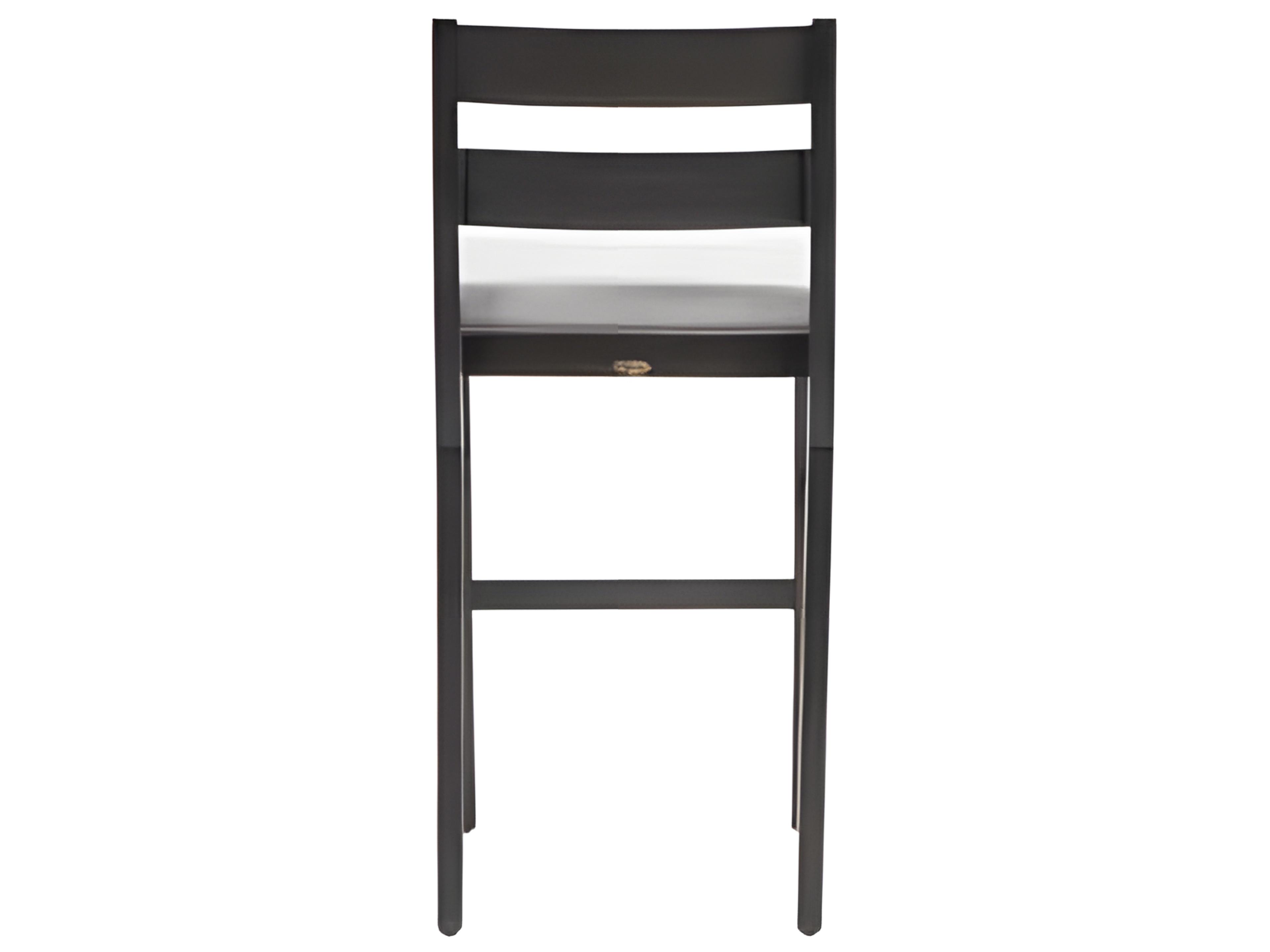 Ratana Lucia Silver Ash Grey Aluminum Cushion Bar Stool