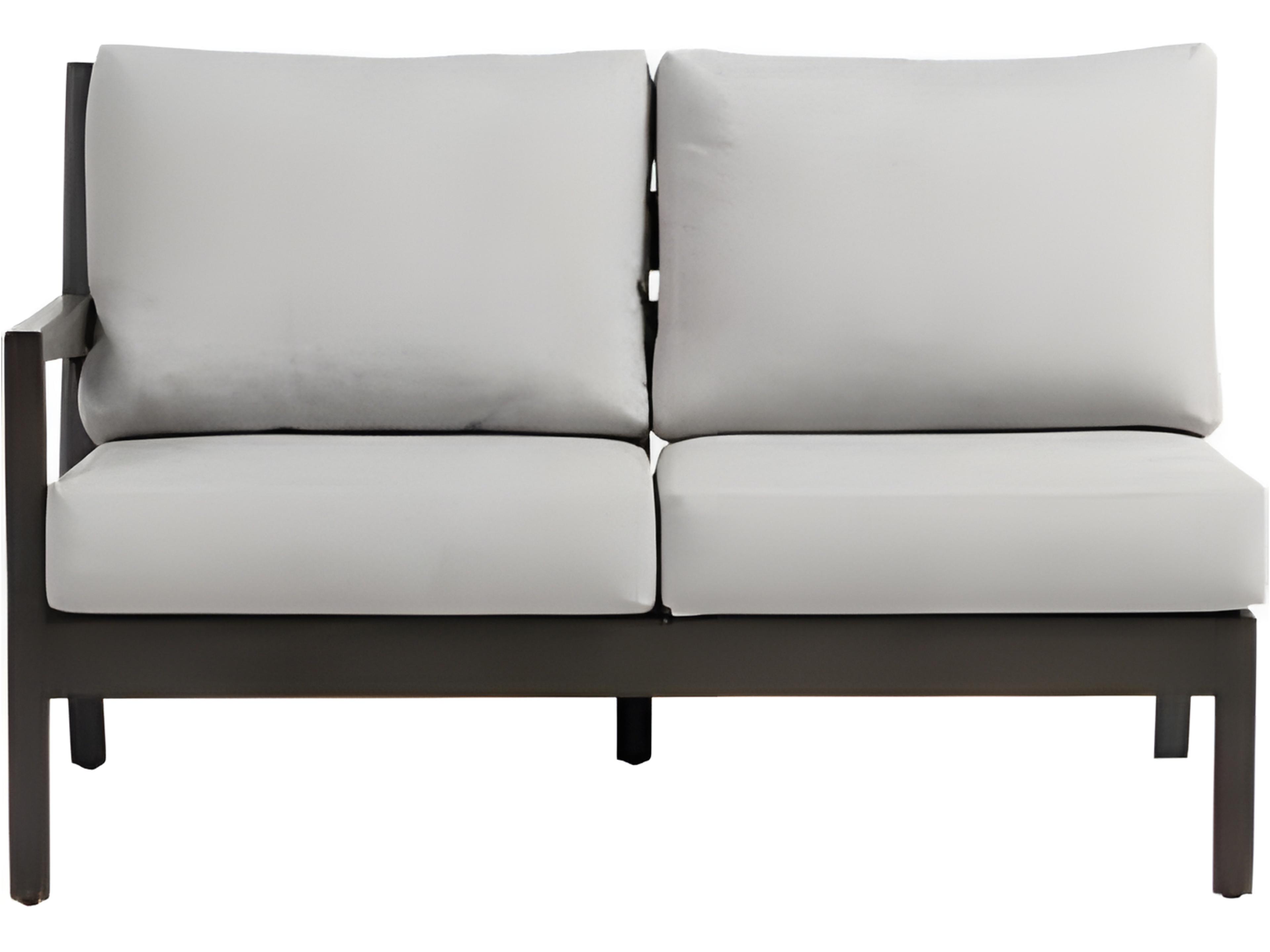 Ratana Lucia Silver Ash Grey Aluminum Cushion Loveseat