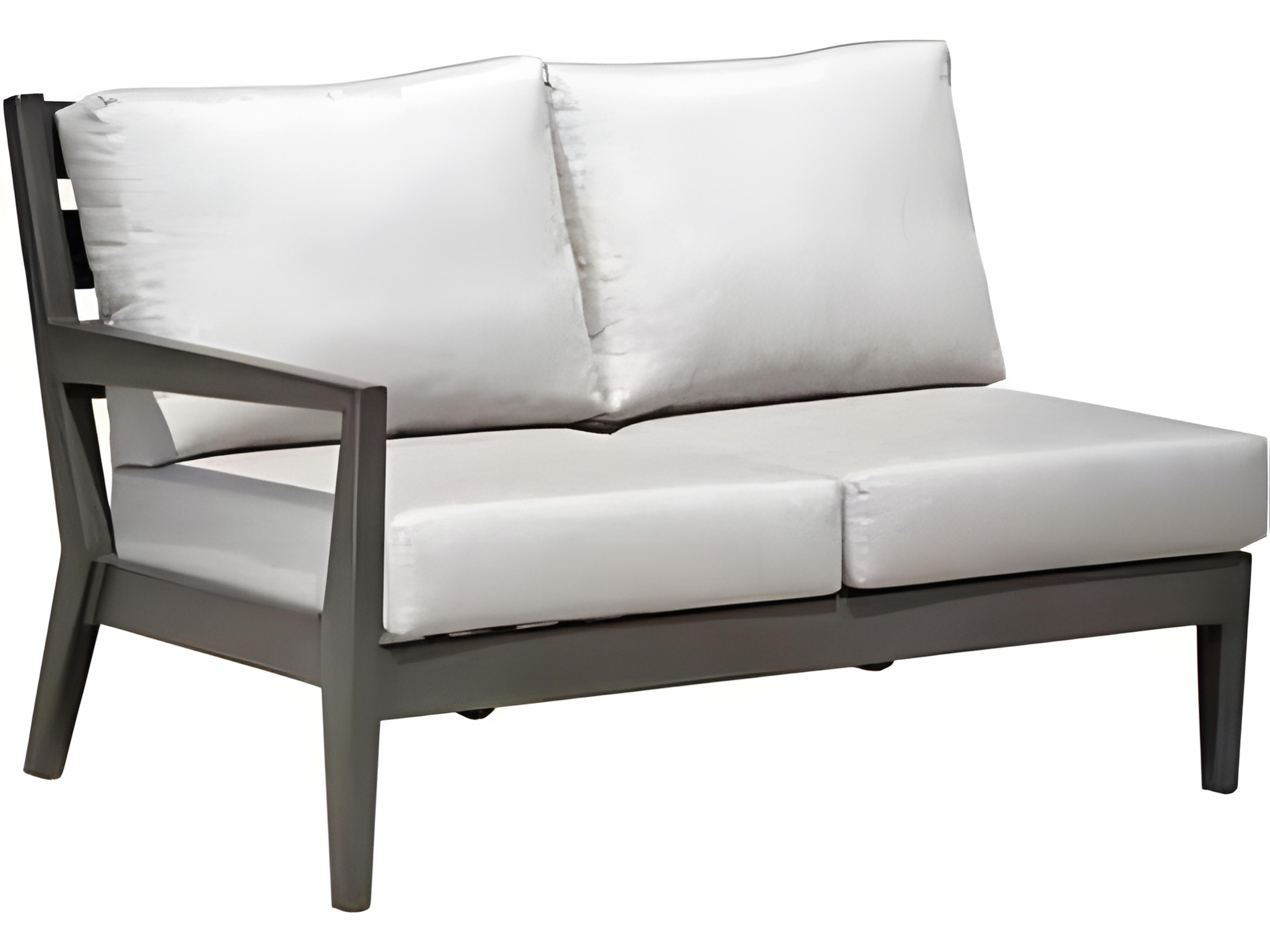 Ratana Lucia Silver Ash Grey Aluminum Cushion Loveseat
