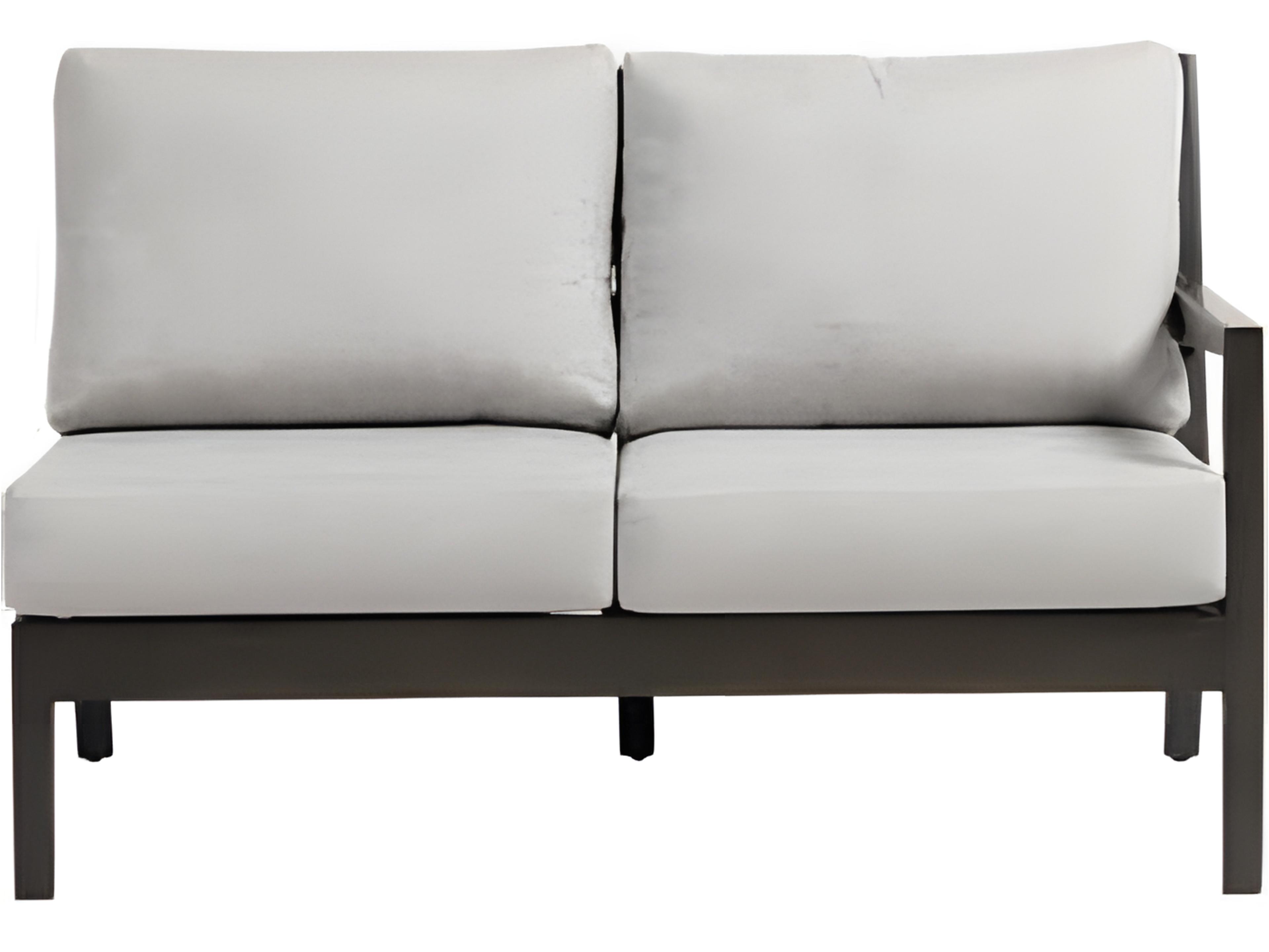 Ratana Lucia Silver Ash Grey Aluminum Cushion Loveseat