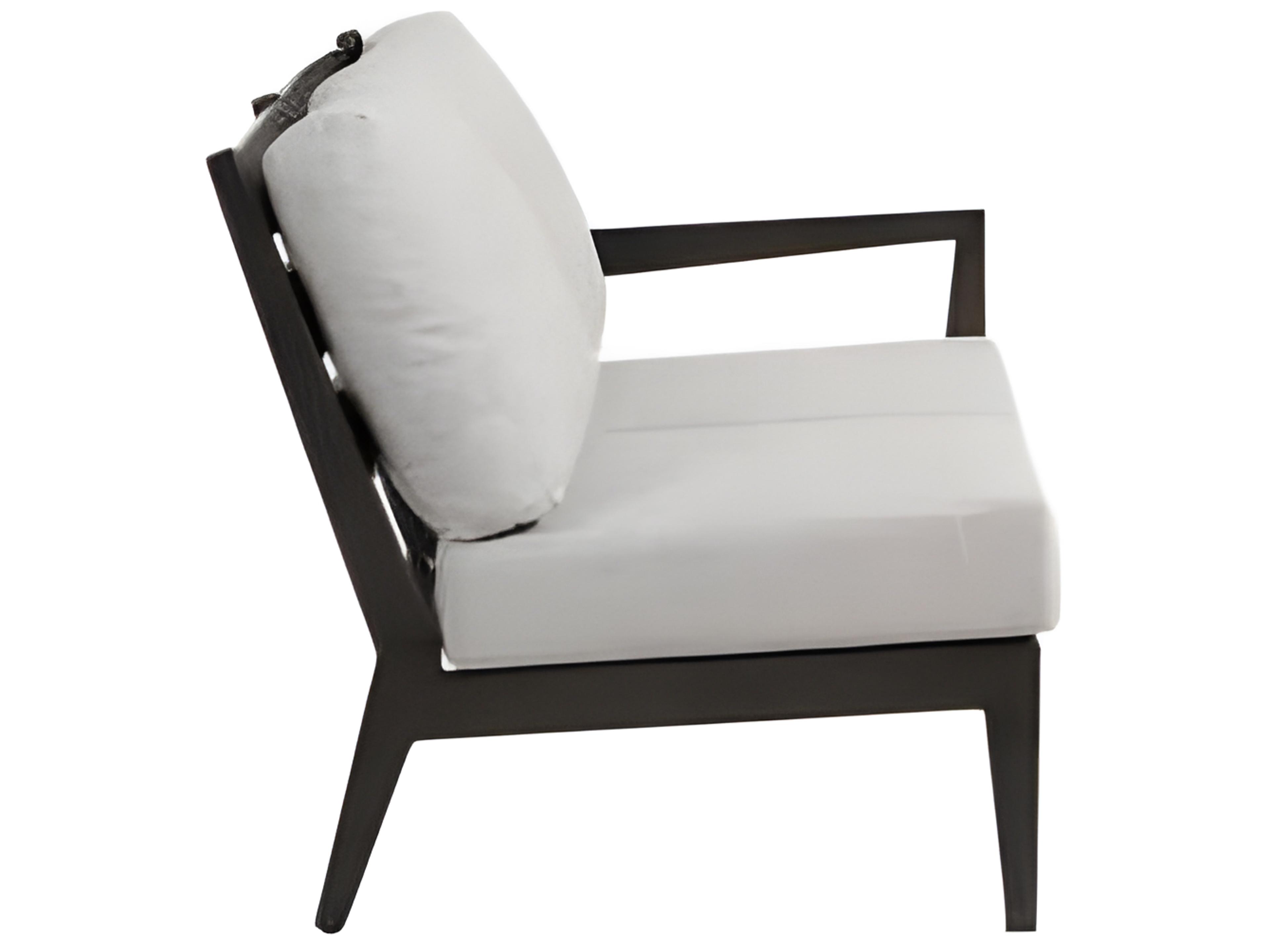 Ratana Lucia Silver Ash Grey Aluminum Cushion Loveseat