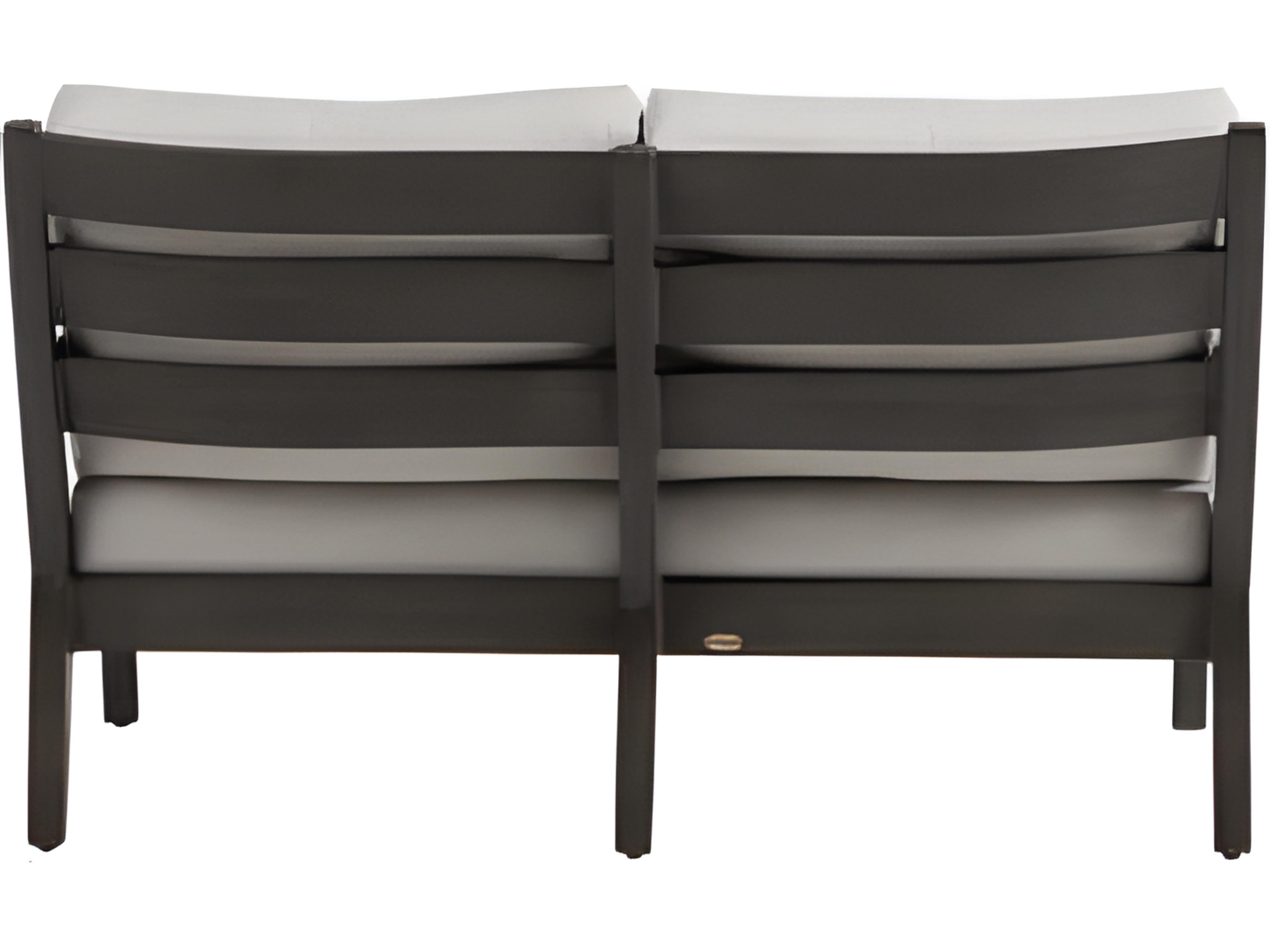 Ratana Lucia Silver Ash Grey Aluminum Cushion Loveseat
