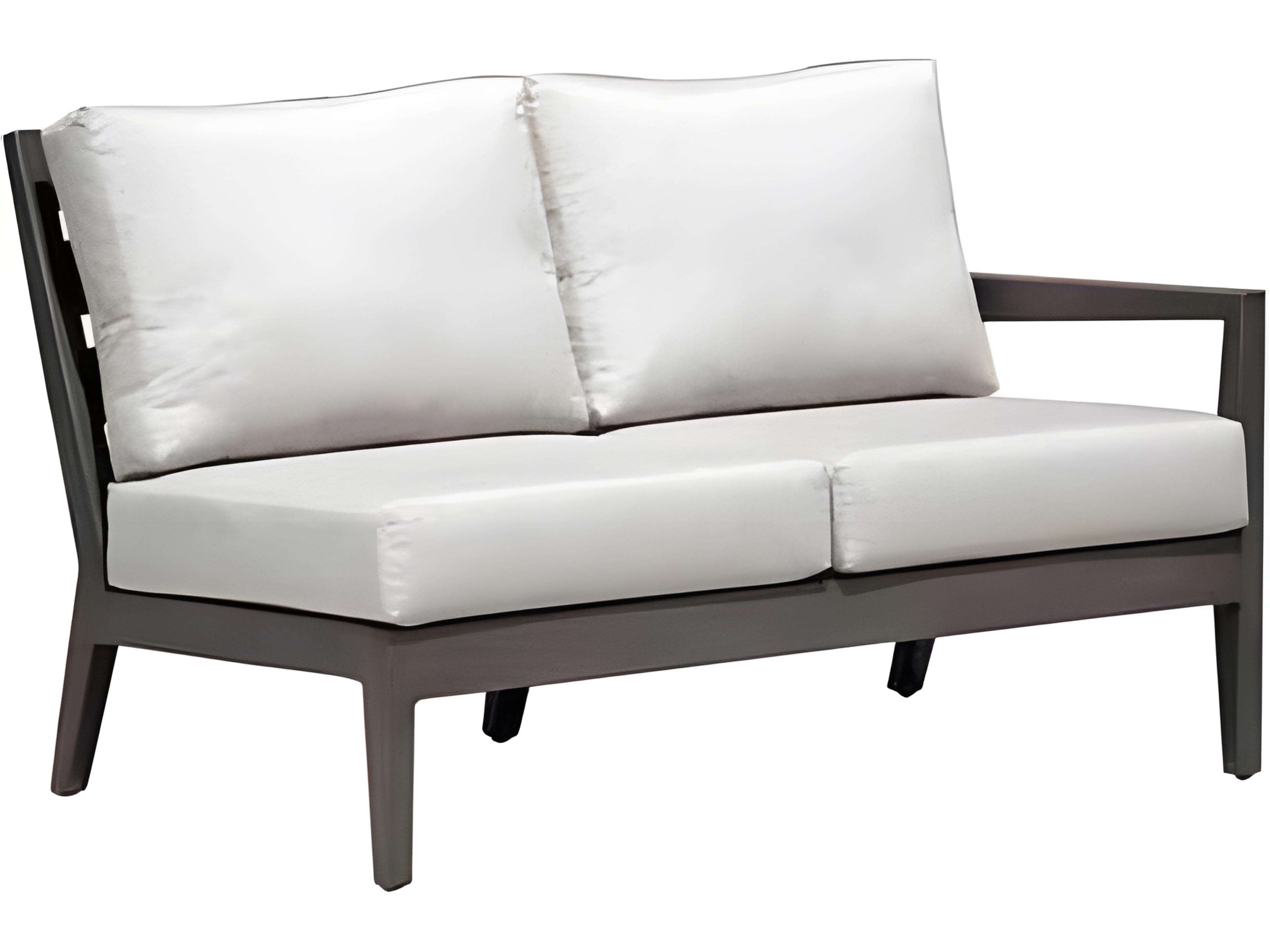 Ratana Lucia Silver Ash Grey Aluminum Cushion Loveseat