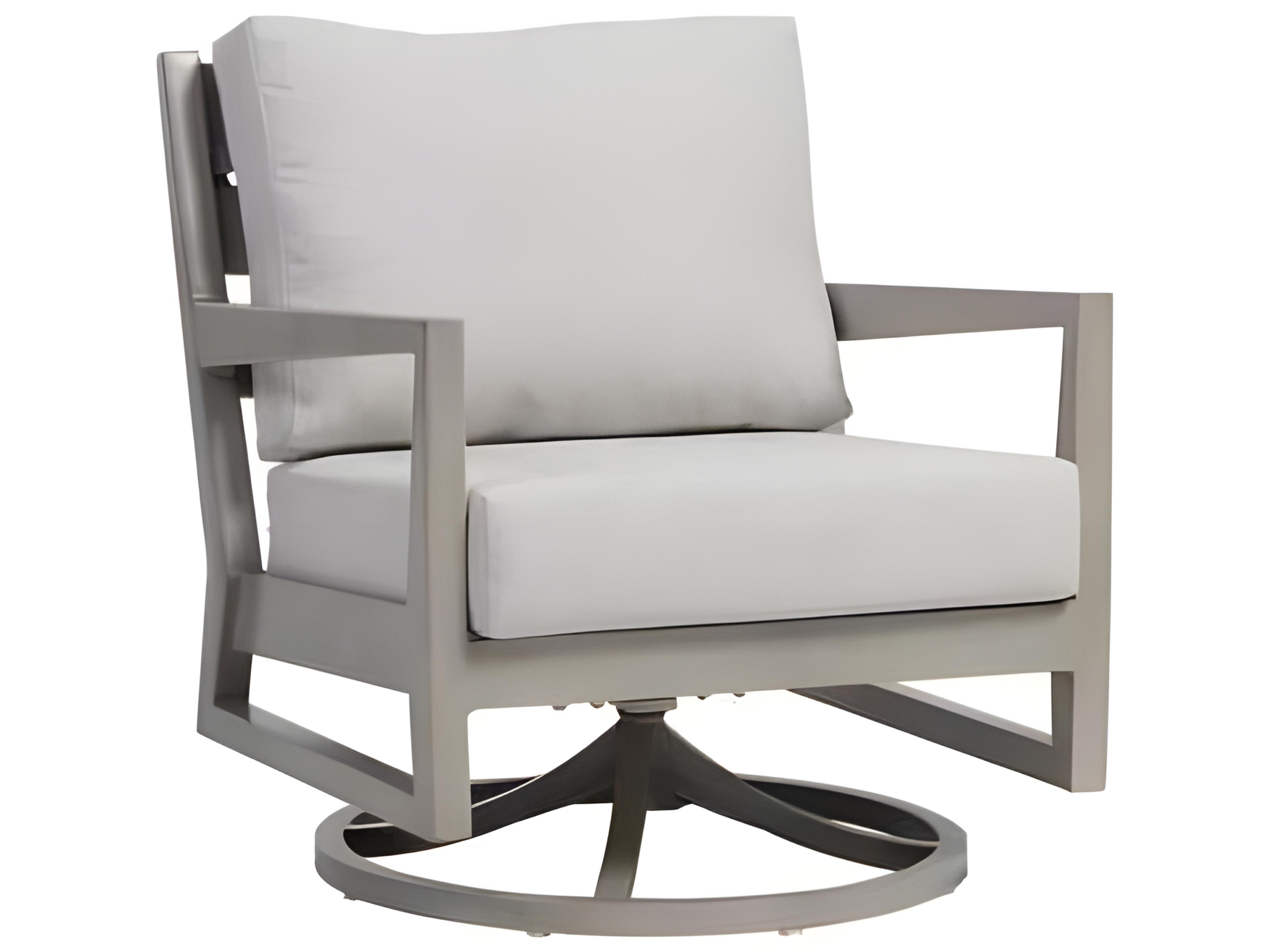 Lucia Swivel Rocker Lounge Chair Aluminum Frame