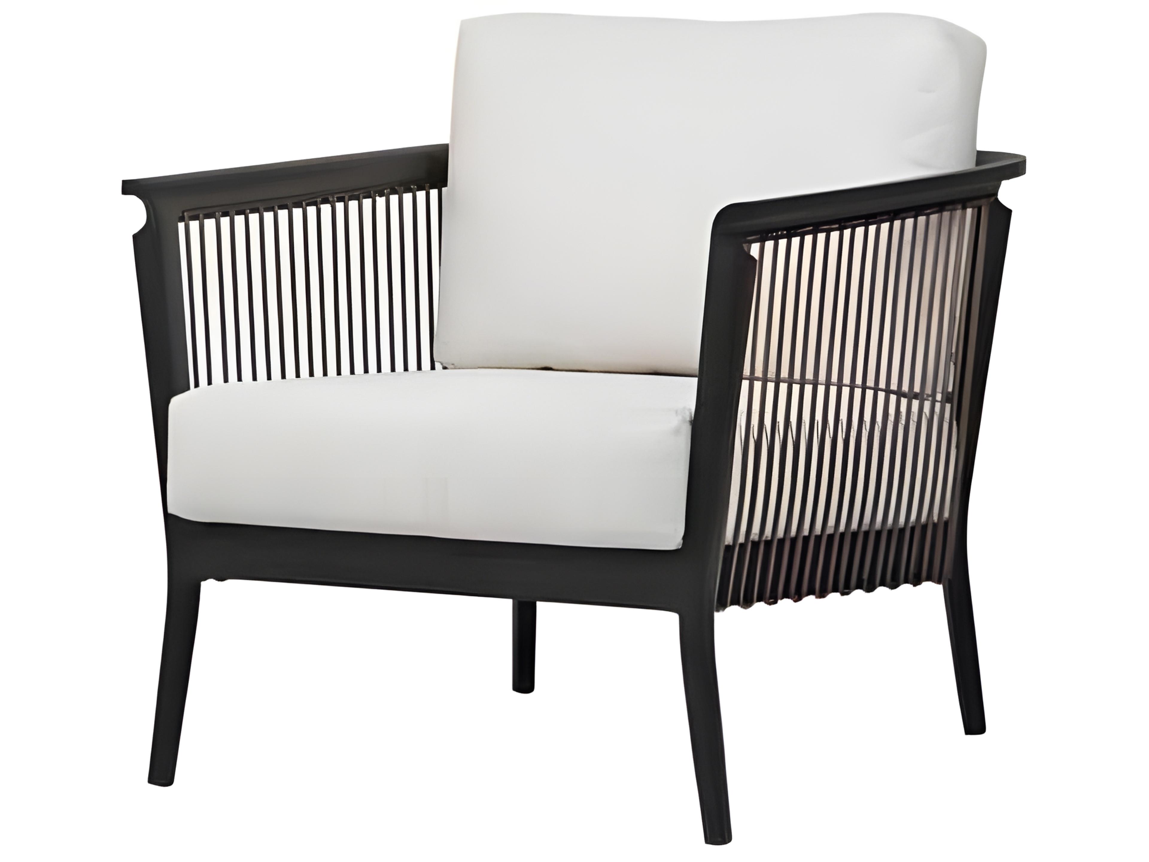Ratana Copacabana Silver Black Aluminum Cushion Lounge Chair