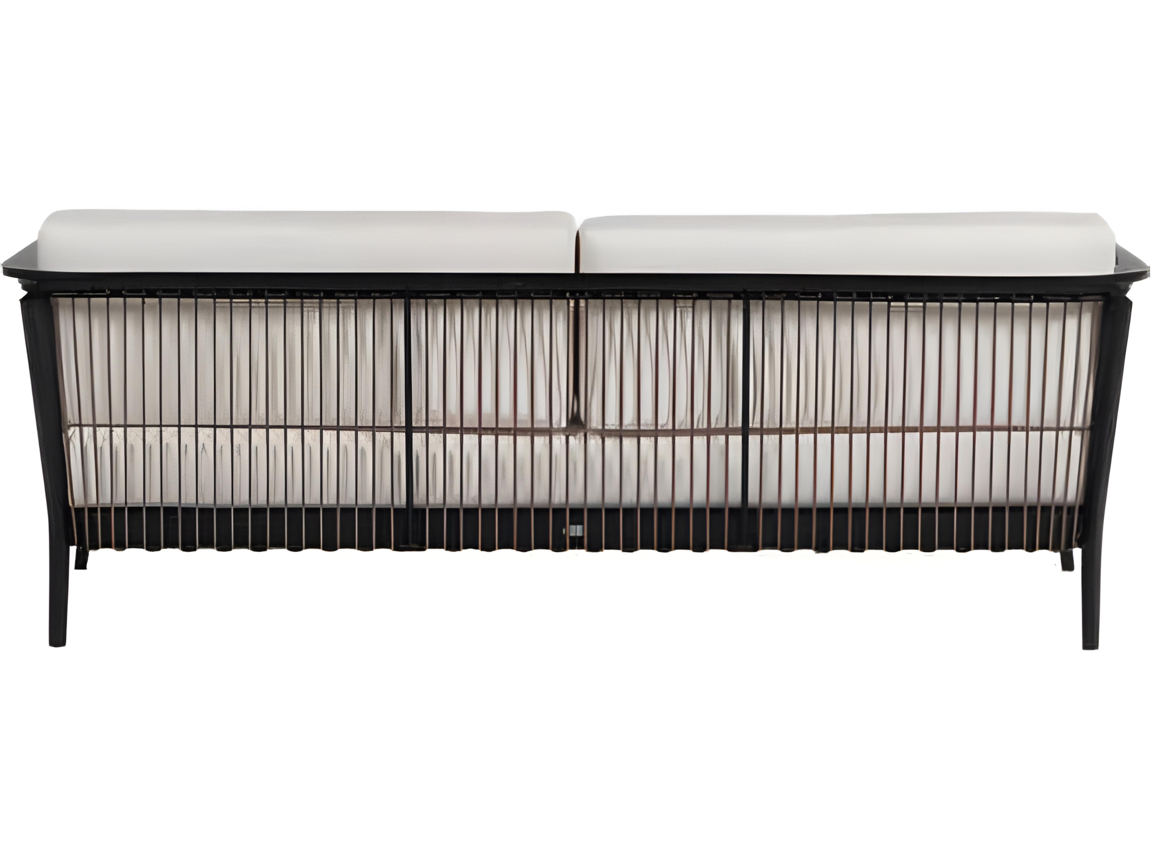 Ratana Copacabana Silver Black Aluminum Cushion Sofa