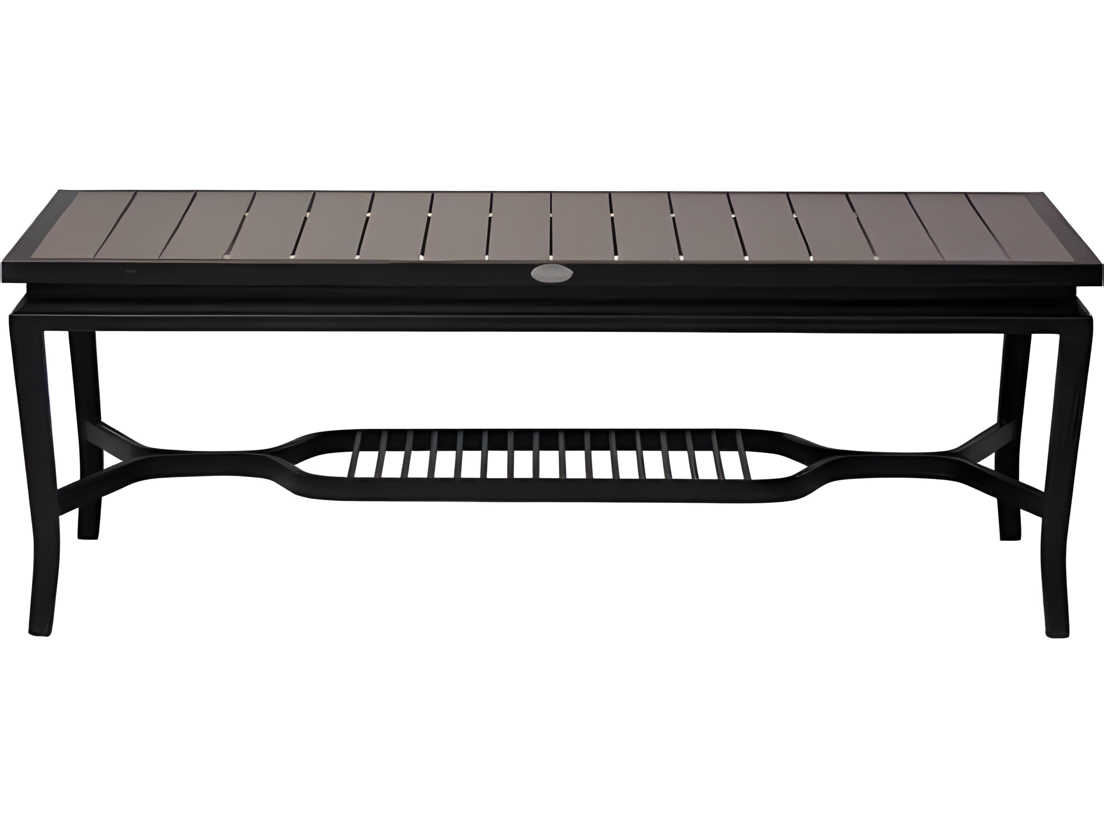 Ratana Copacabana Silver Brown Top & Black Base Aluminum Rectangular Coffee Table