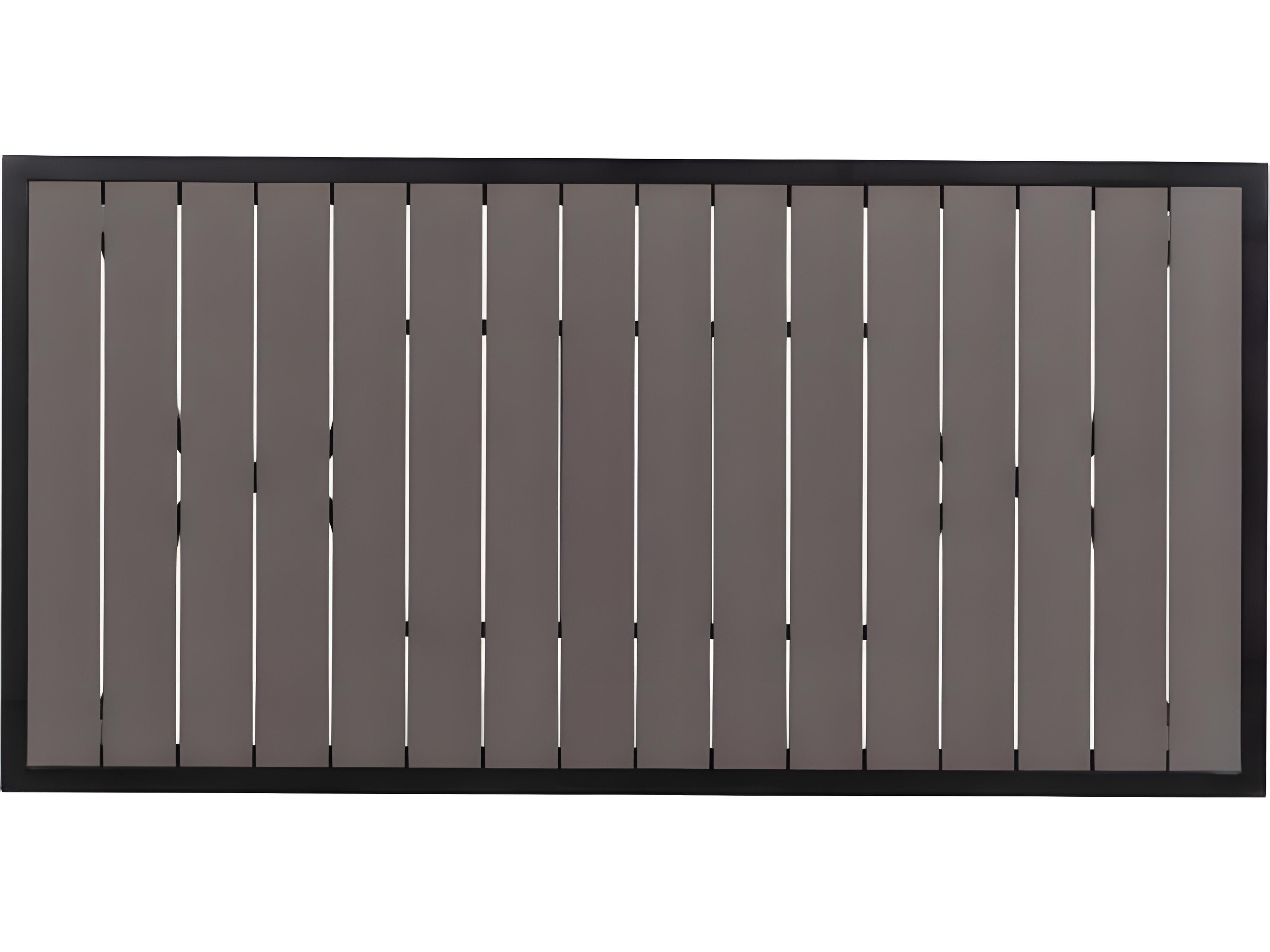 Ratana Copacabana Silver Brown Top & Black Base Aluminum Rectangular Coffee Table