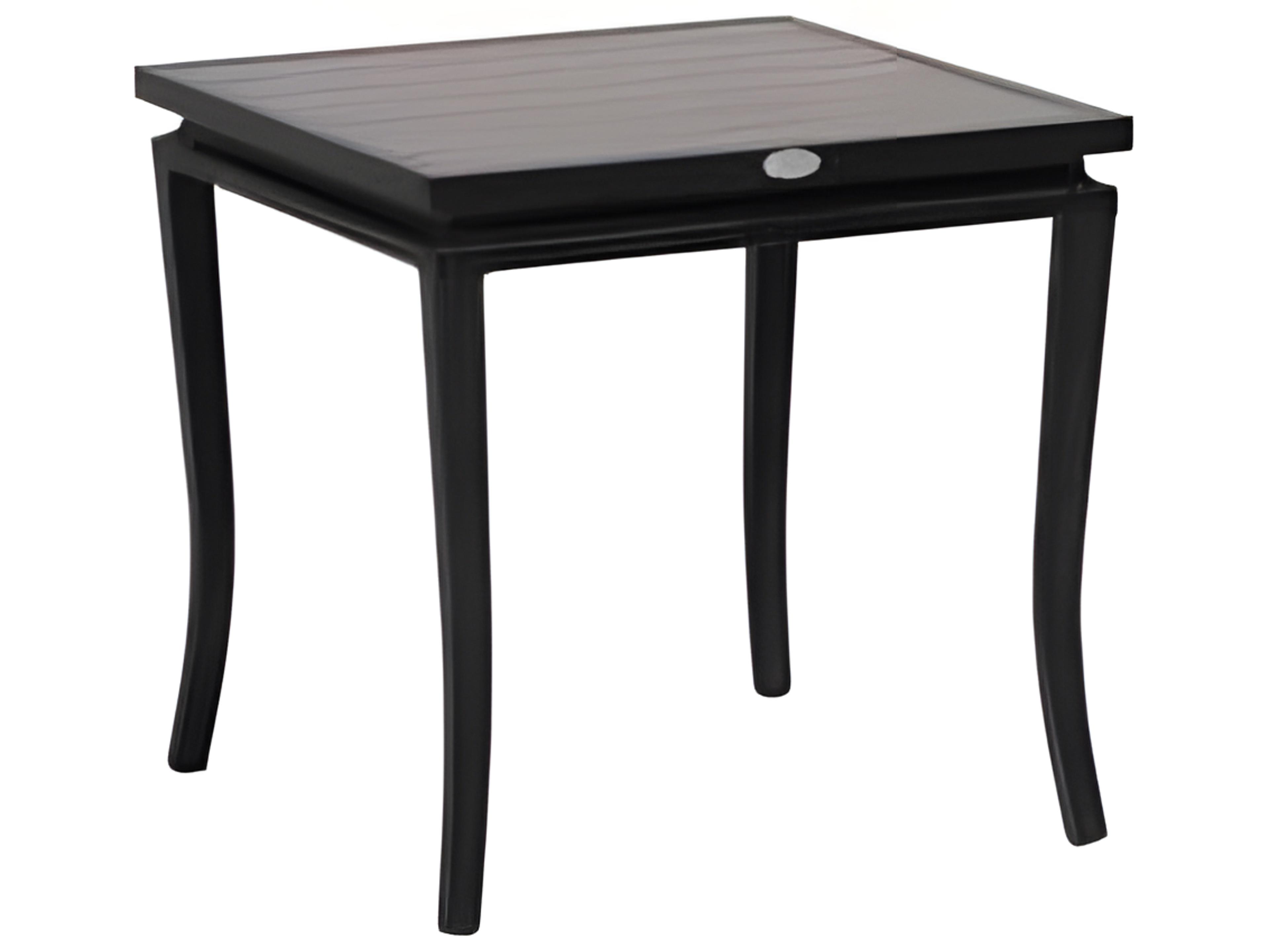 Copacabana Silver Brown Top & Black Base Aluminum Square End Table