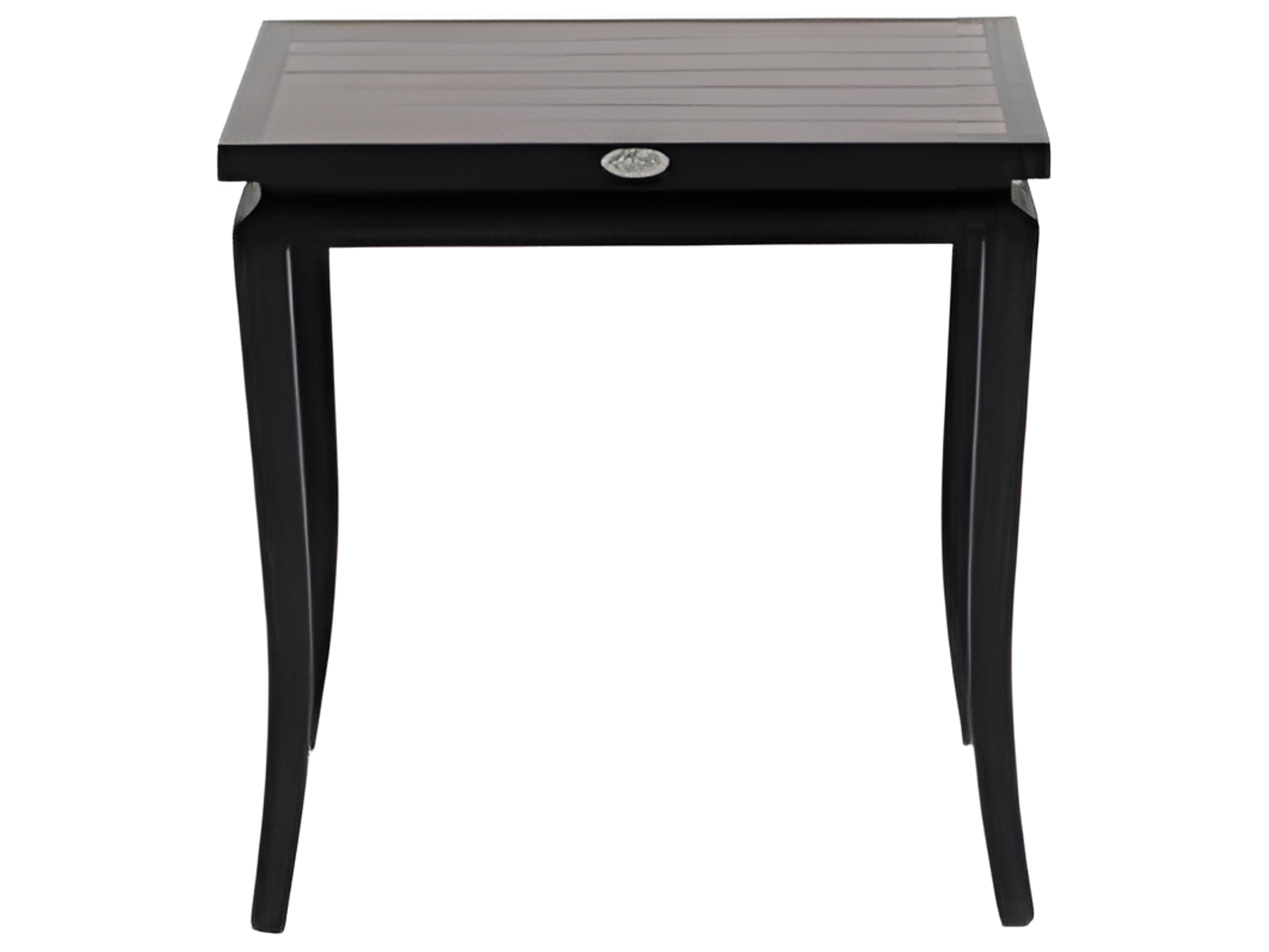 Ratana Copacabana Silver Brown Top & Black Base Aluminum Square End Table