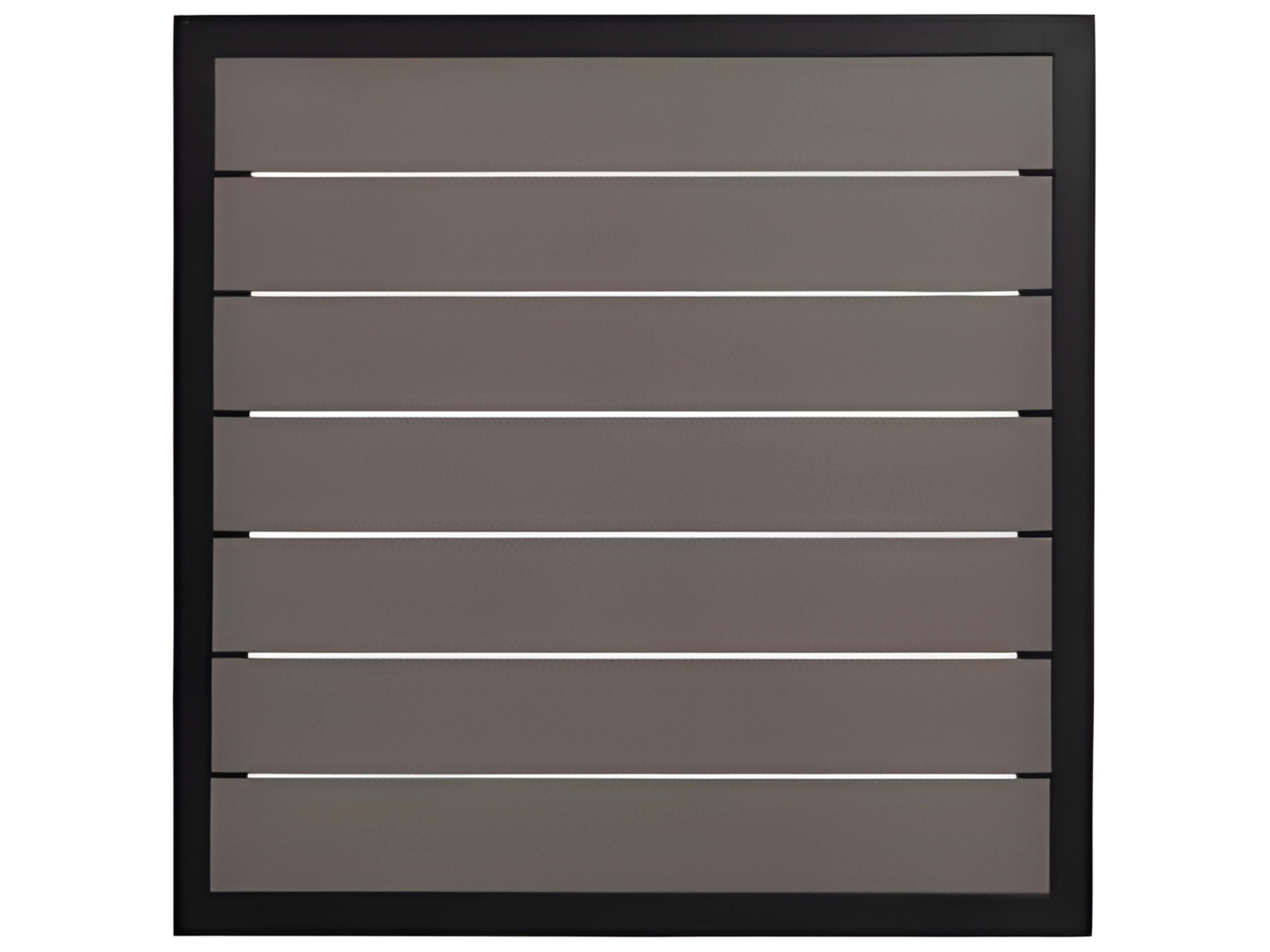 Ratana Copacabana Silver Brown Top & Black Base Aluminum Square End Table