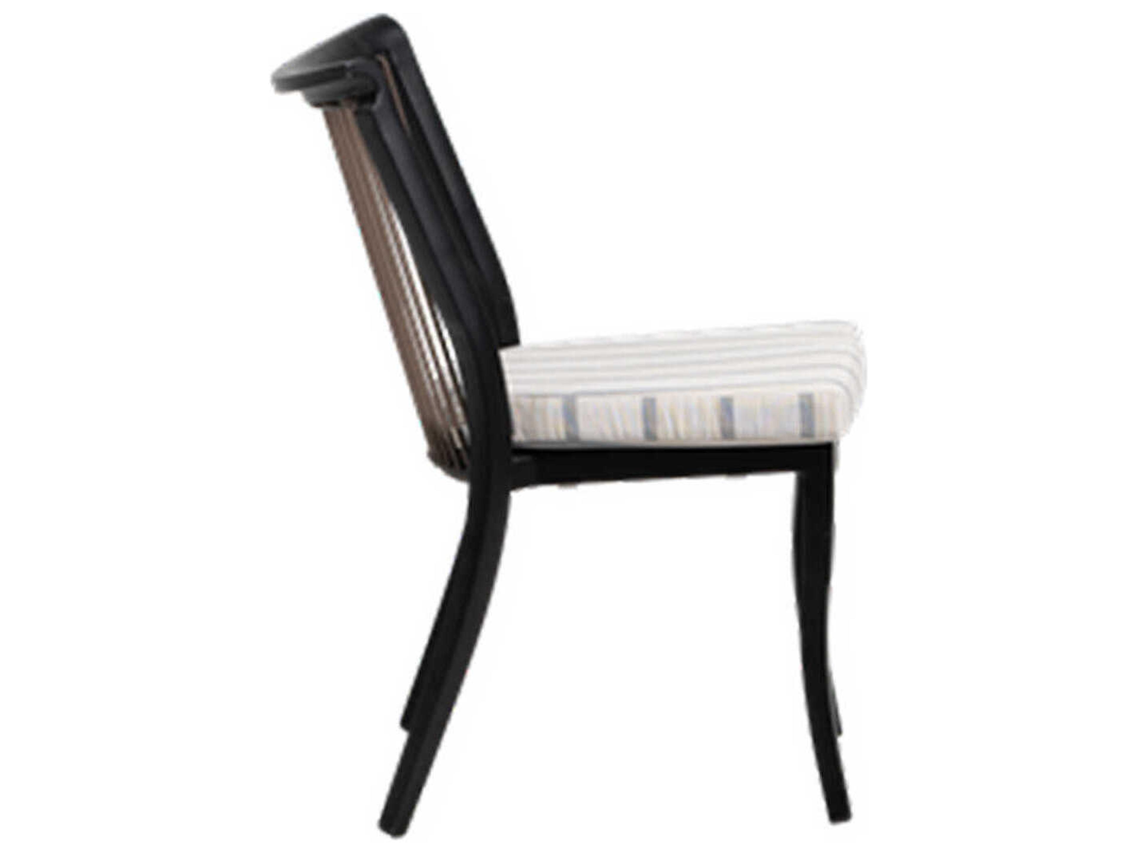 Ratana Copacabana Silver Black Aluminum Cushion Dining Chair
