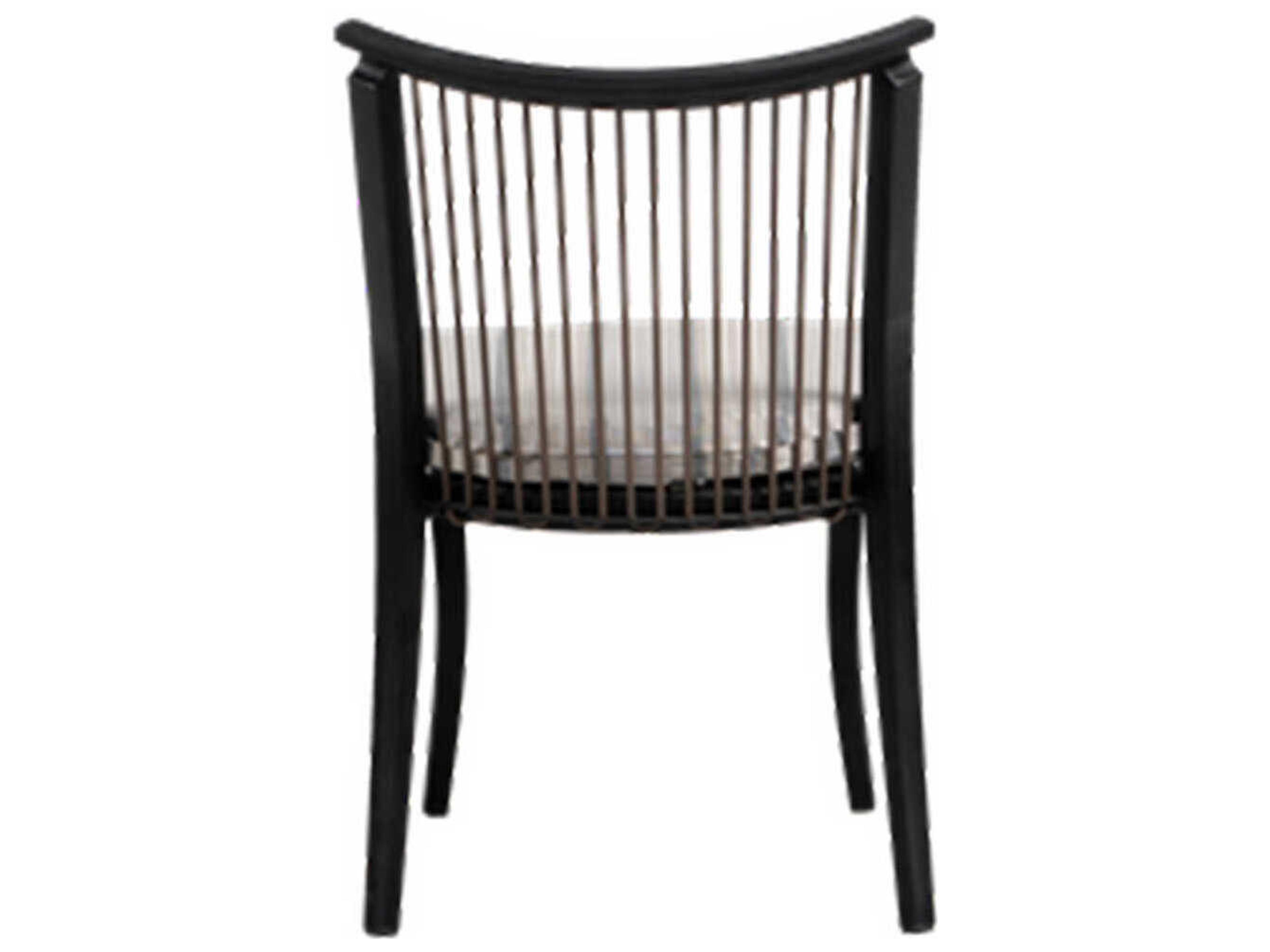 Ratana Copacabana Silver Black Aluminum Cushion Dining Chair