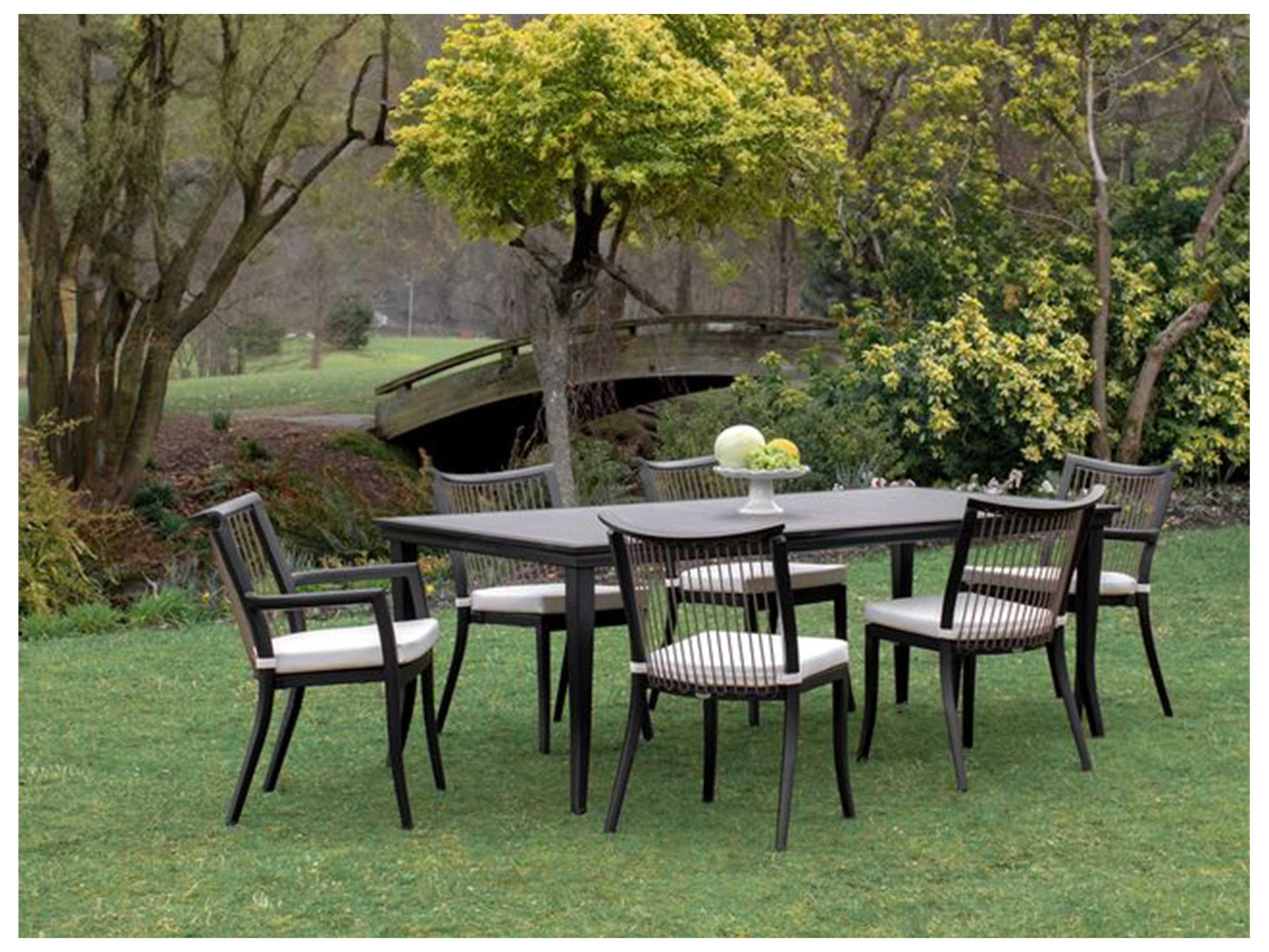 Ratana Copacabana Silver Black Aluminum Cushion Dining Chair