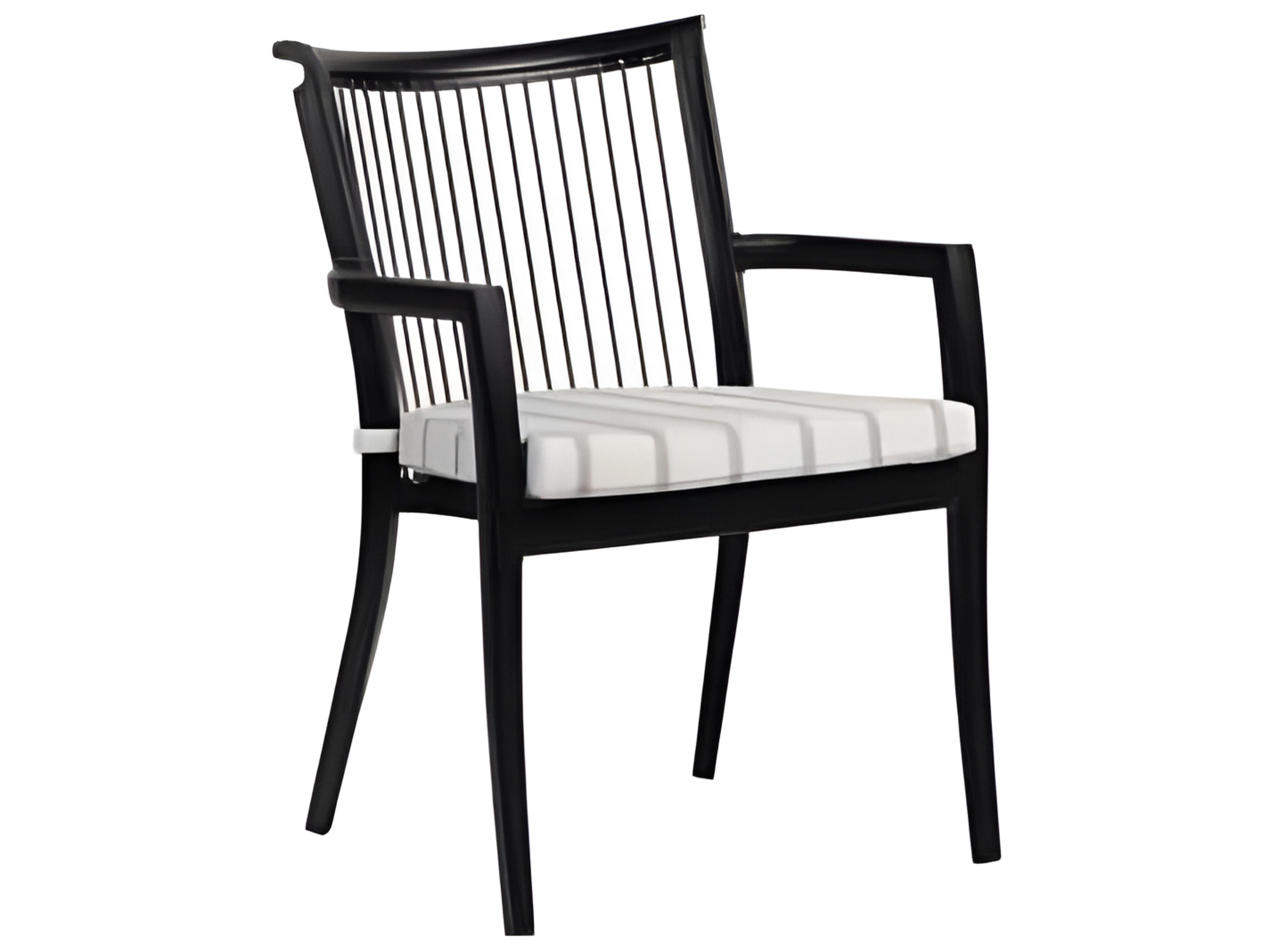 Copacabana Silver Black Aluminum Cushion Dining Chair