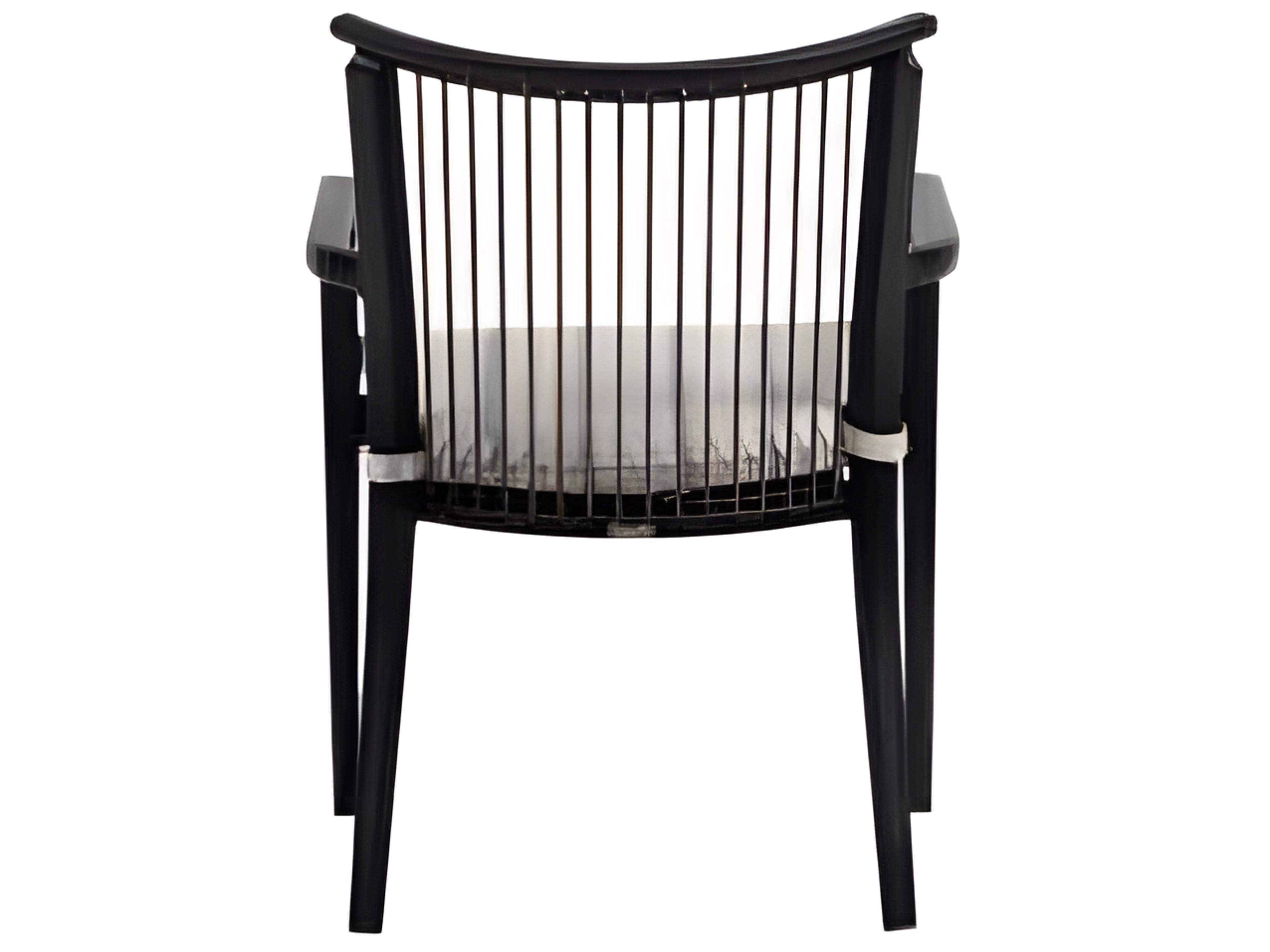 Ratana Copacabana Silver Black Aluminum Cushion Dining Chair