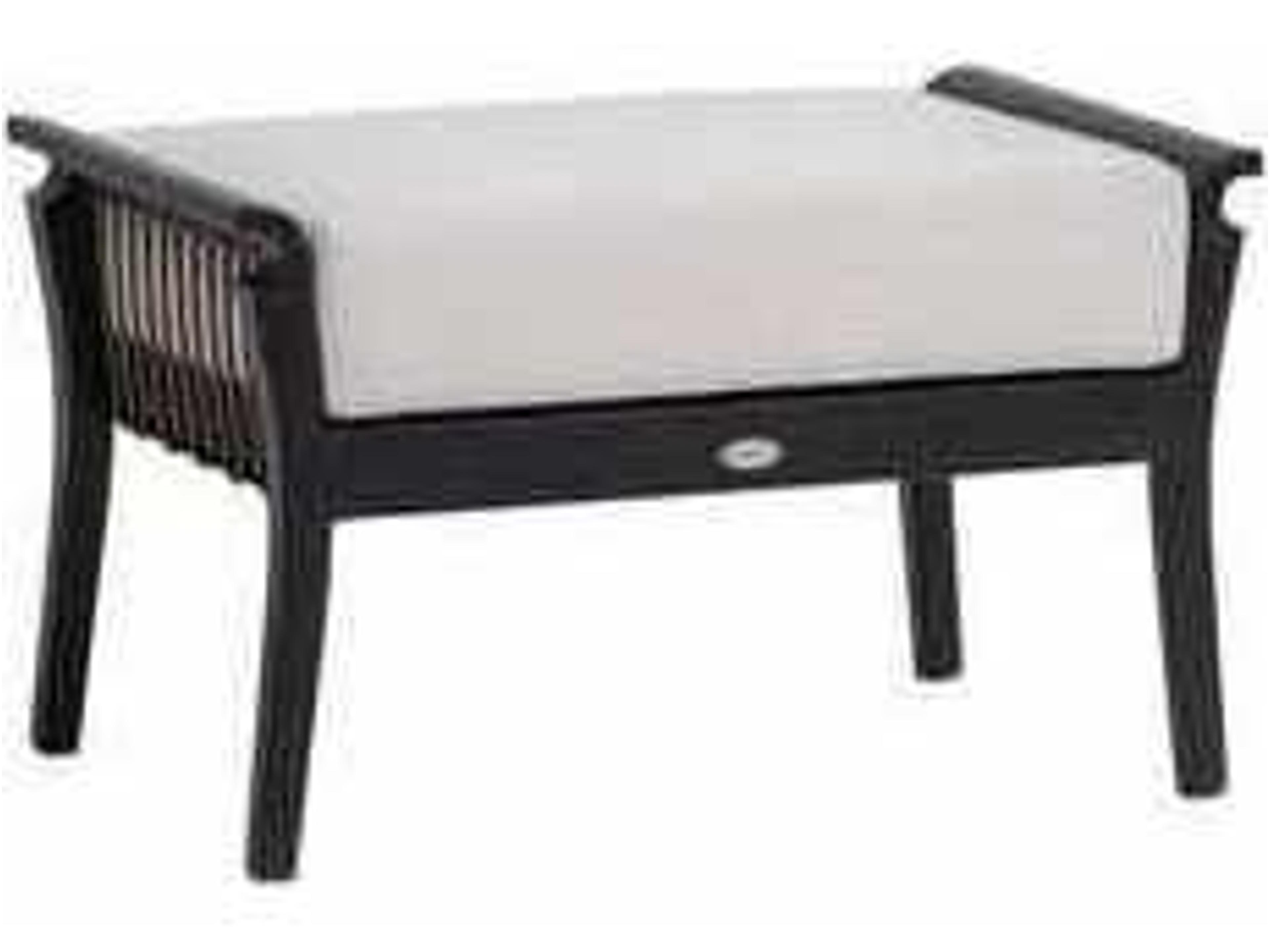 Copacabana Silver Black Aluminum Cushion Ottoman