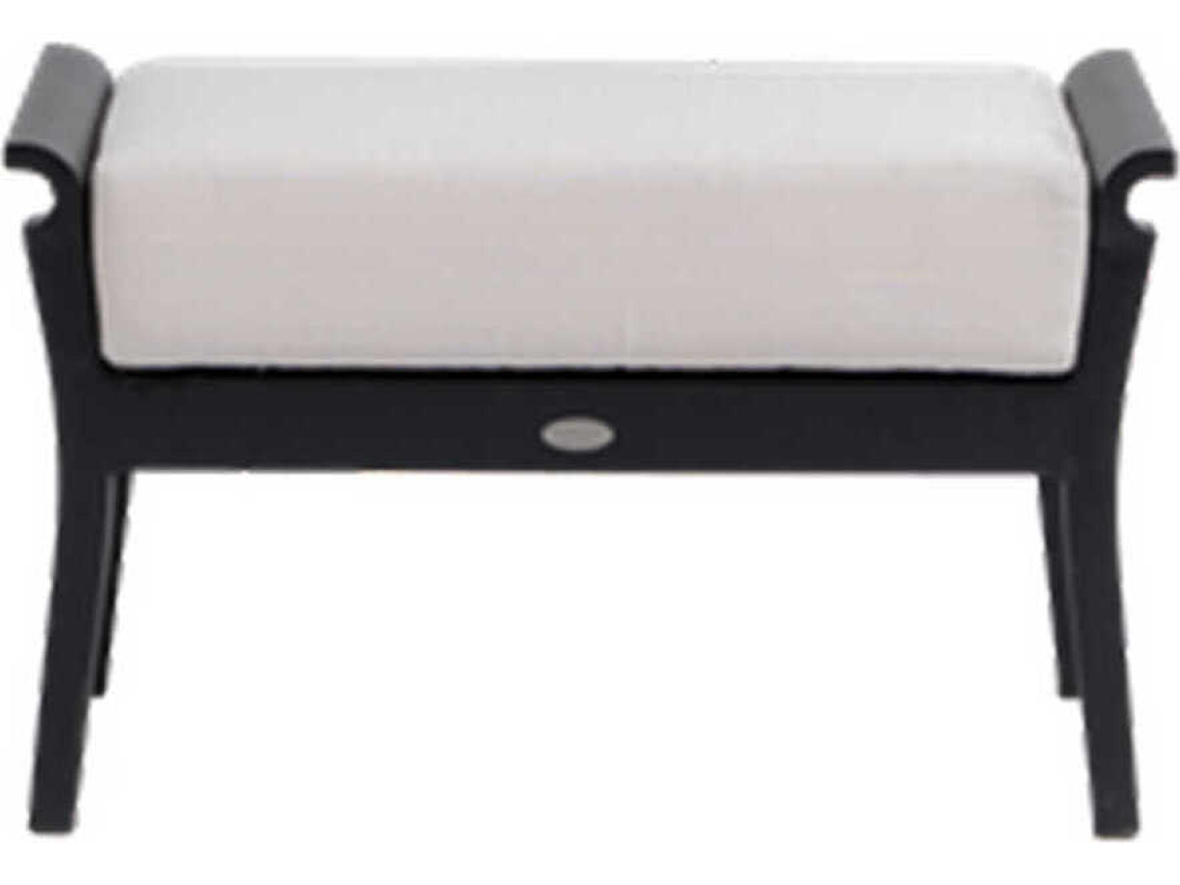 Ratana Copacabana Silver Black Aluminum Cushion Ottoman