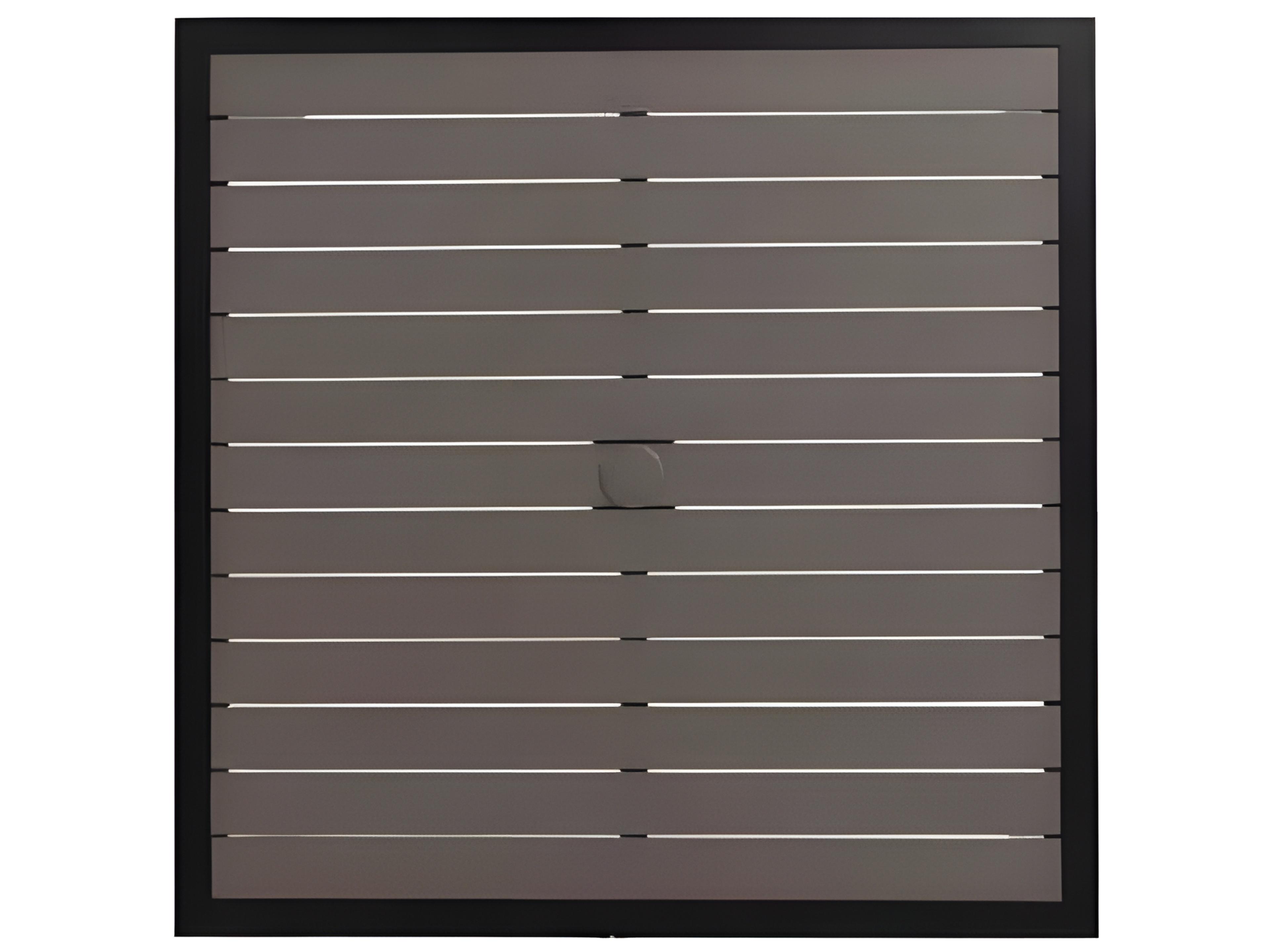 Ratana Copacabana Silver Brown Top & Black Base Aluminum Square Umbrella Hole Dining Table