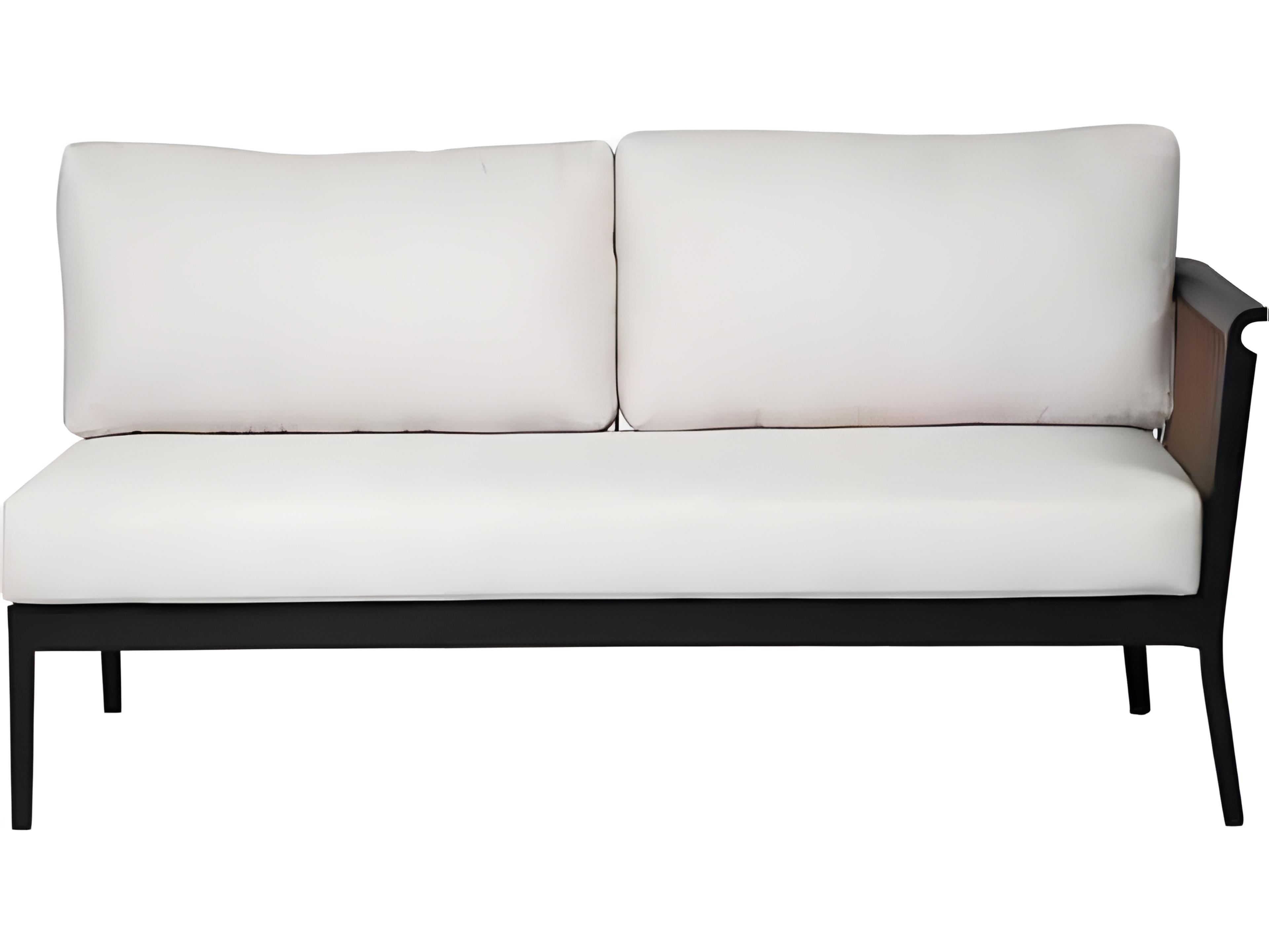 Ratana Copacabana Silver Black Aluminum Cushion Loveseat