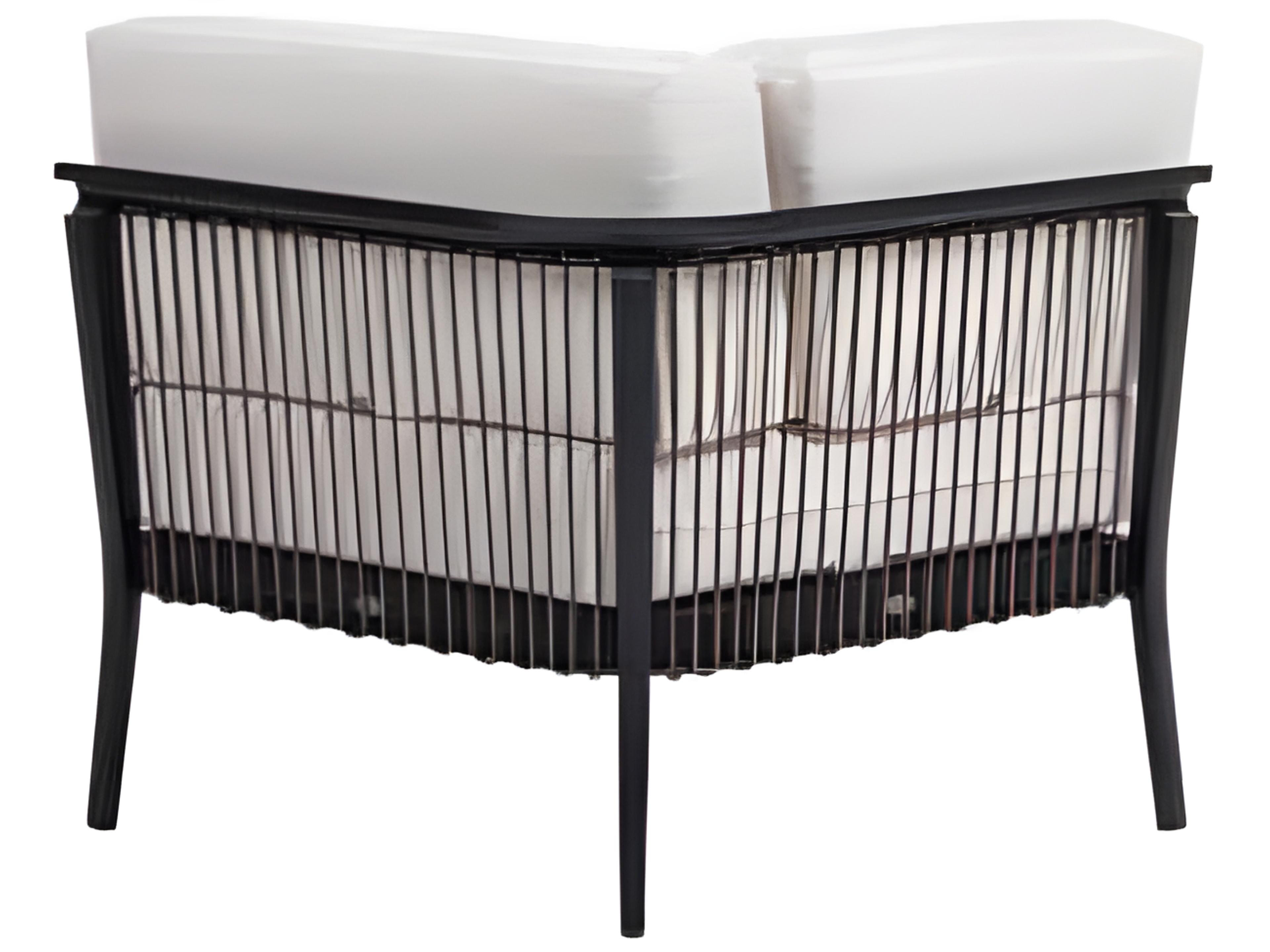 Ratana Copacabana Silver Black Aluminum Cushion Lounge Chair