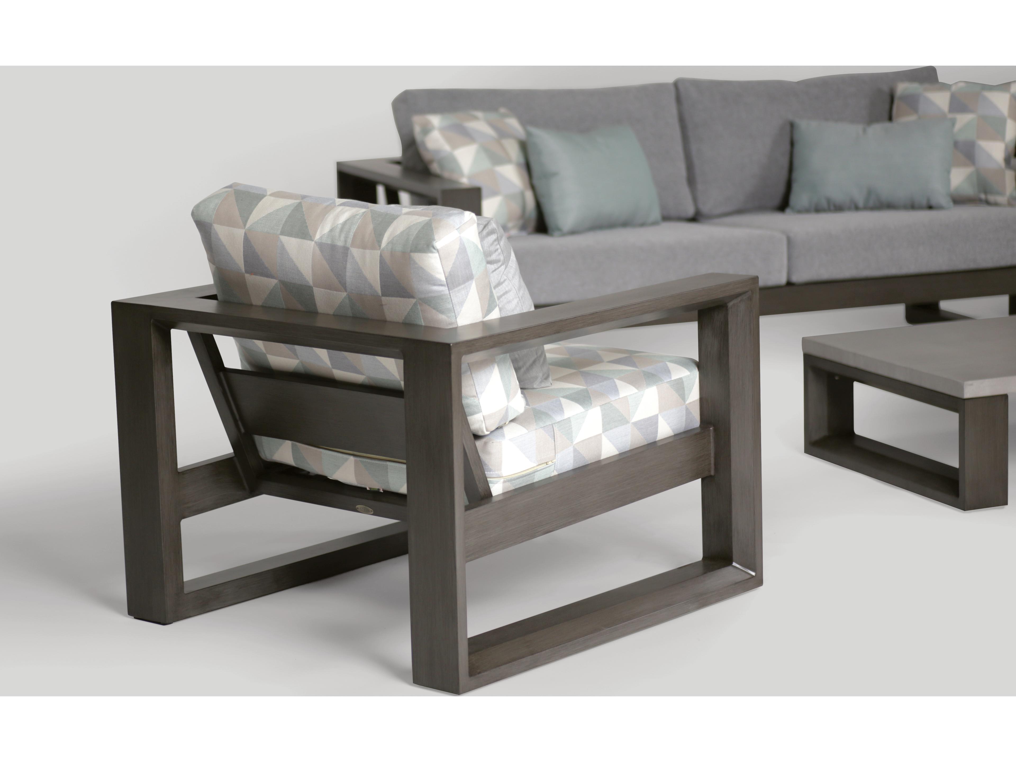 Ratana Elements Silver Ash Grey Aluminum Cushion Lounge Chair