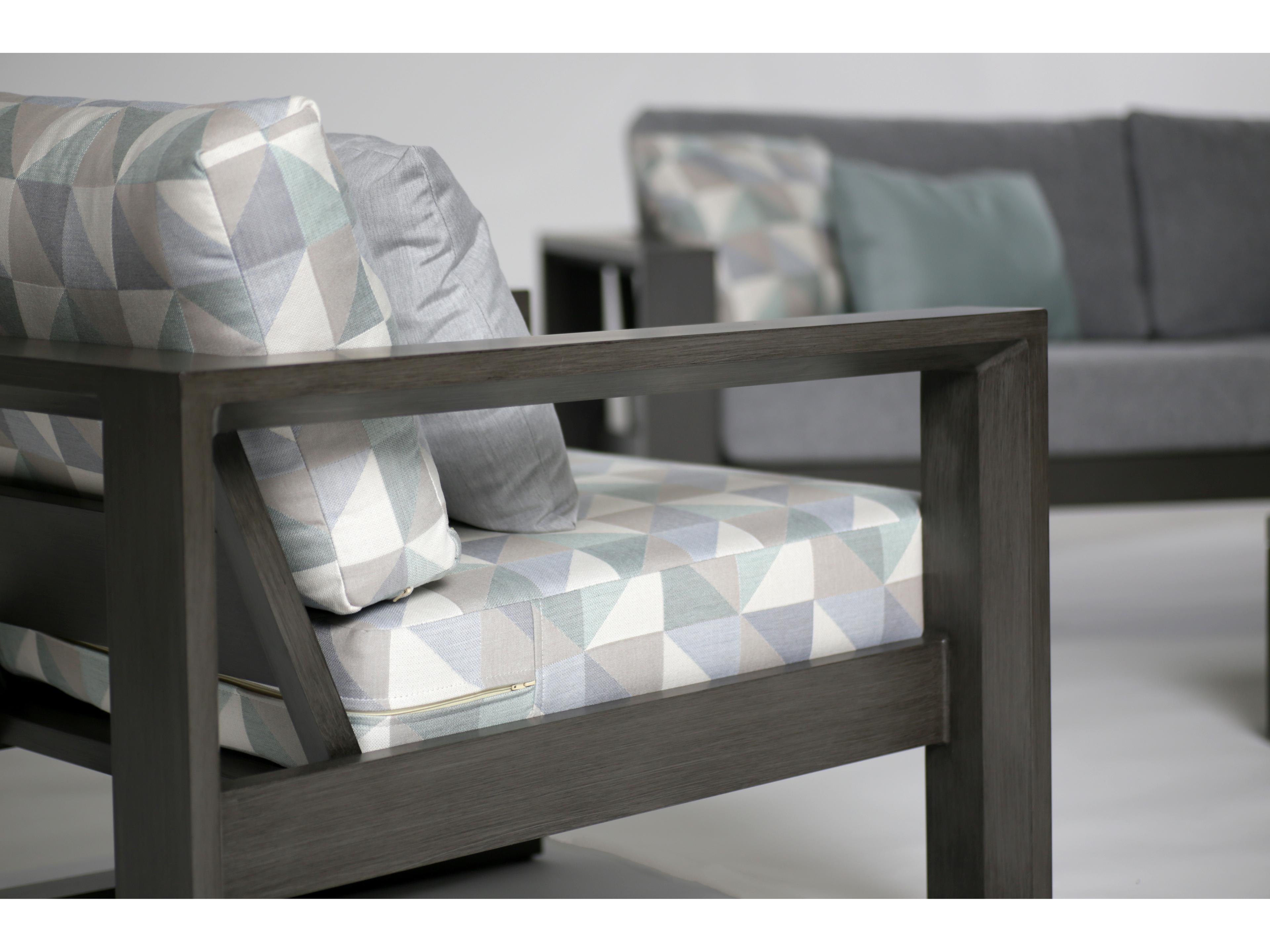 Ratana Elements Silver Ash Grey Aluminum Cushion Lounge Chair