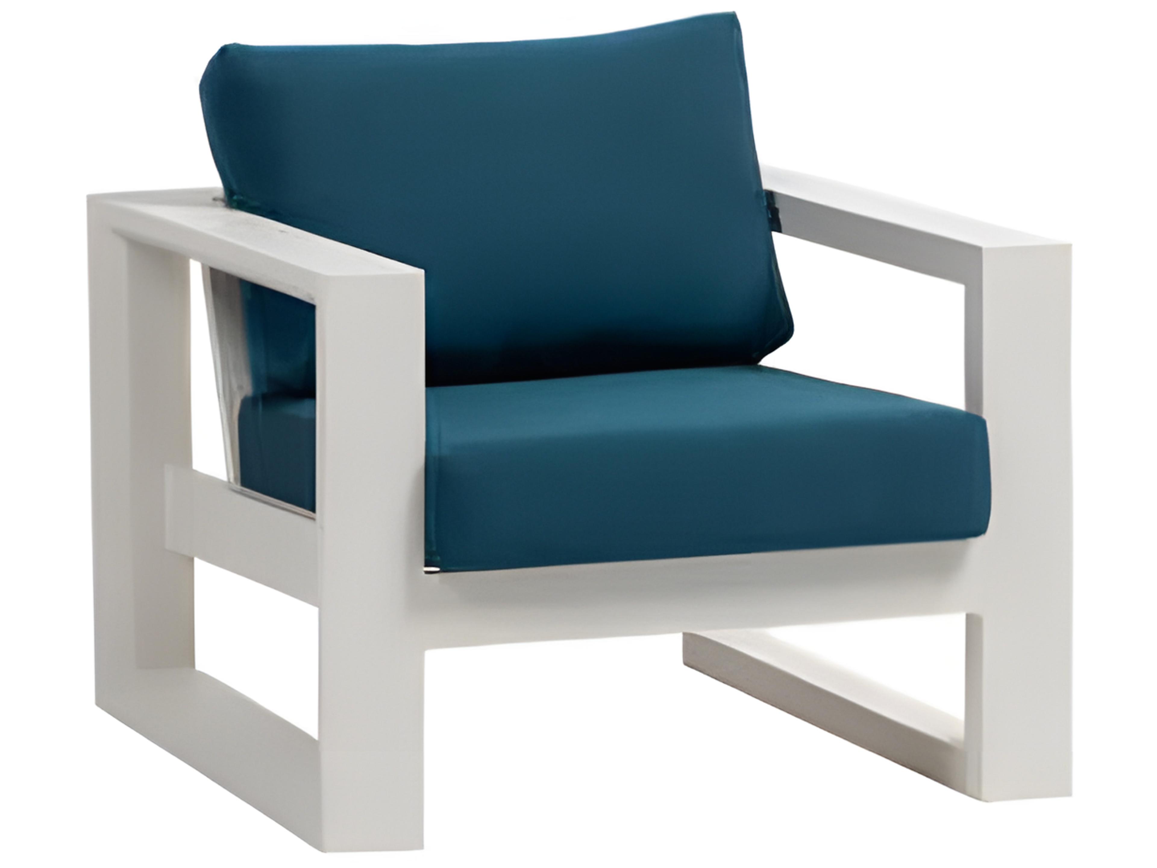 Elements Silver Talc White Aluminum Cushion Lounge Chair