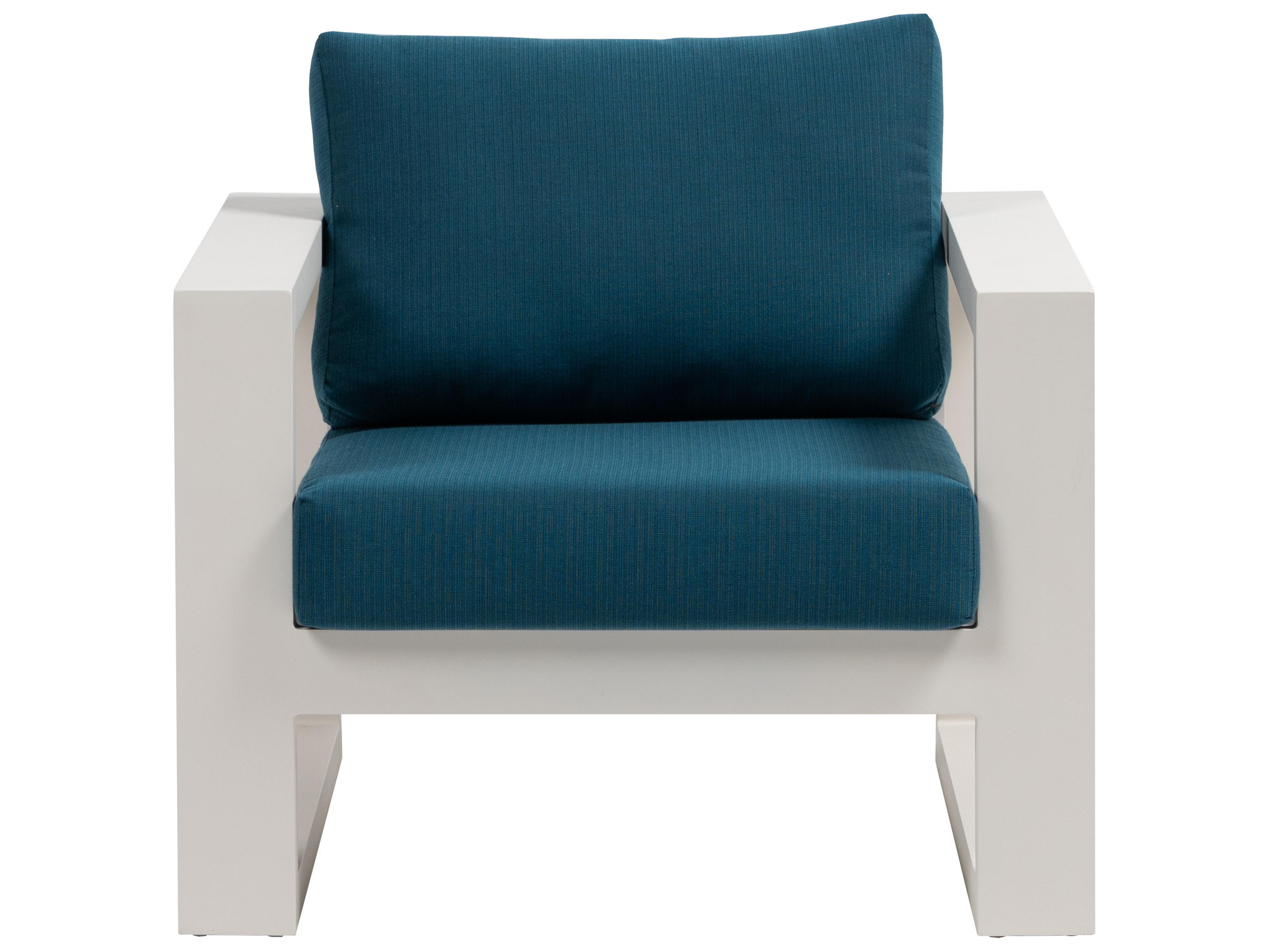 Ratana Elements Silver Talc White Aluminum Cushion Lounge Chair