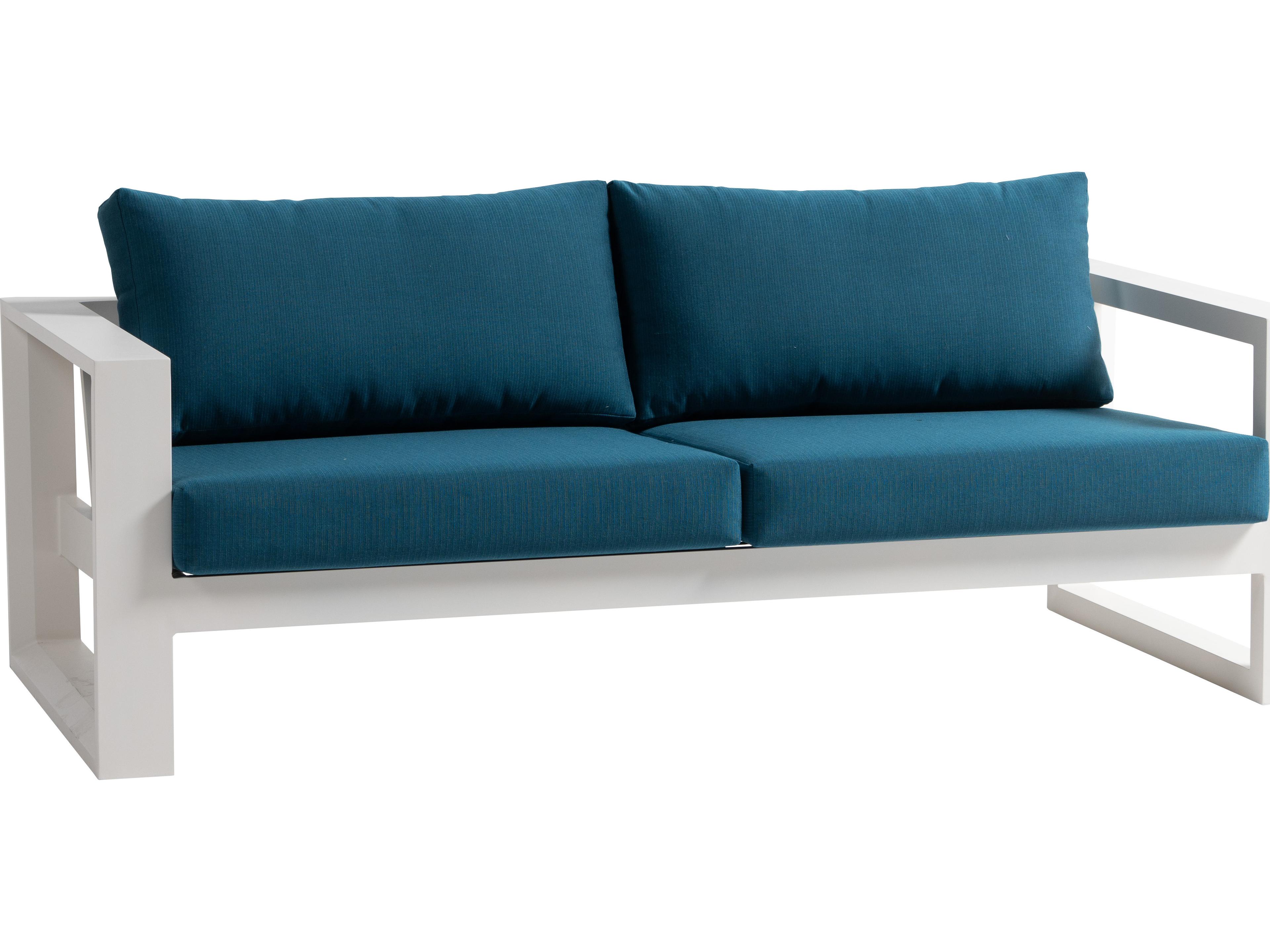 Ratana Elements Silver Talc White Aluminum Cushion Sofa